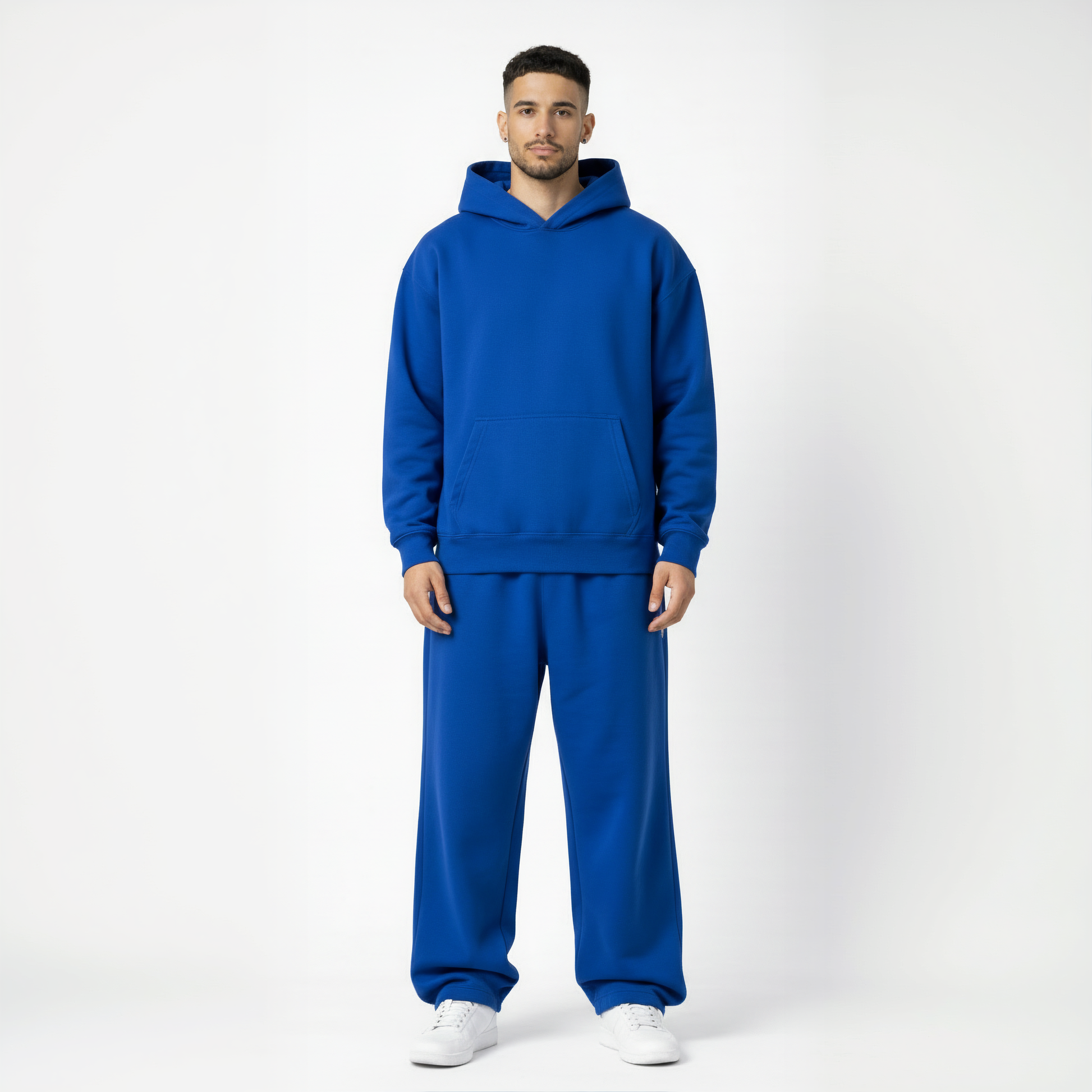Drop Shoulder Hoodie-Royal Blue-6