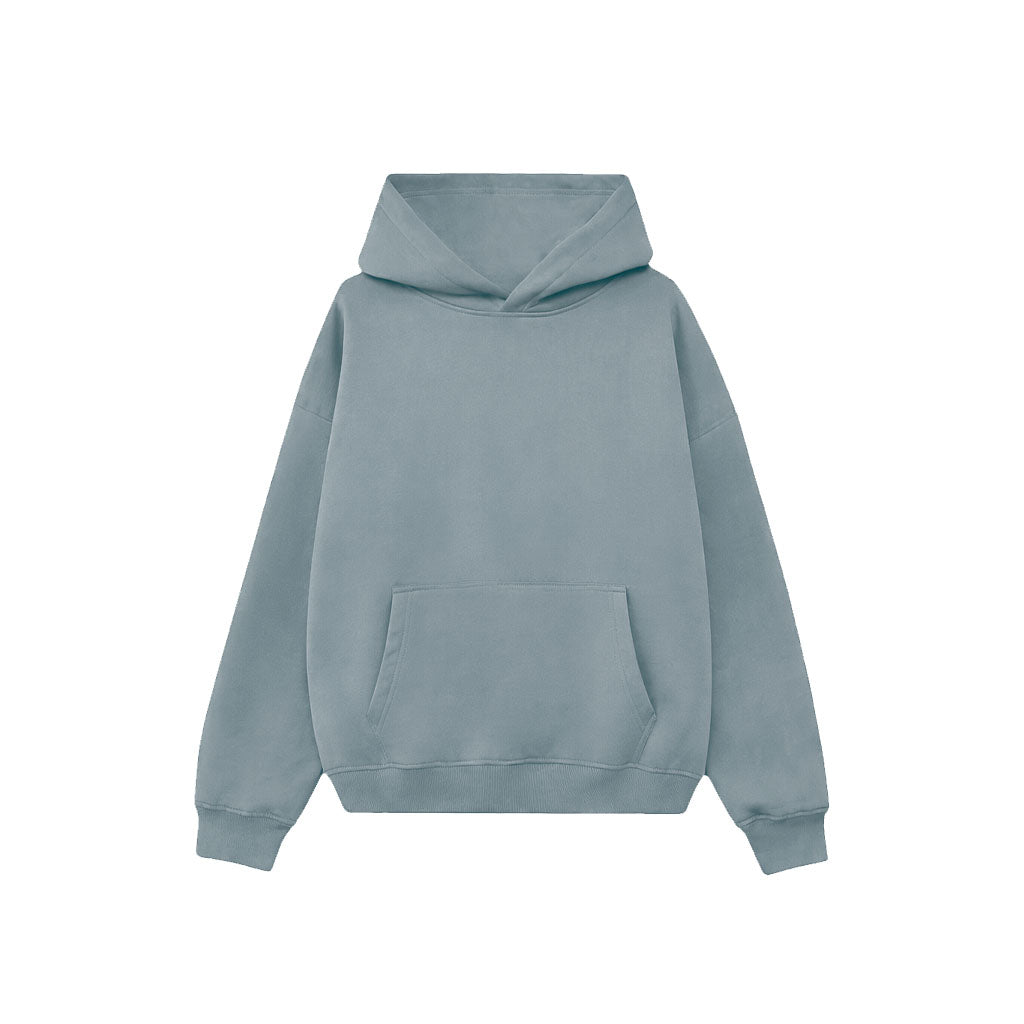 Drop Shoulder Hoodie- Charcoal-13
