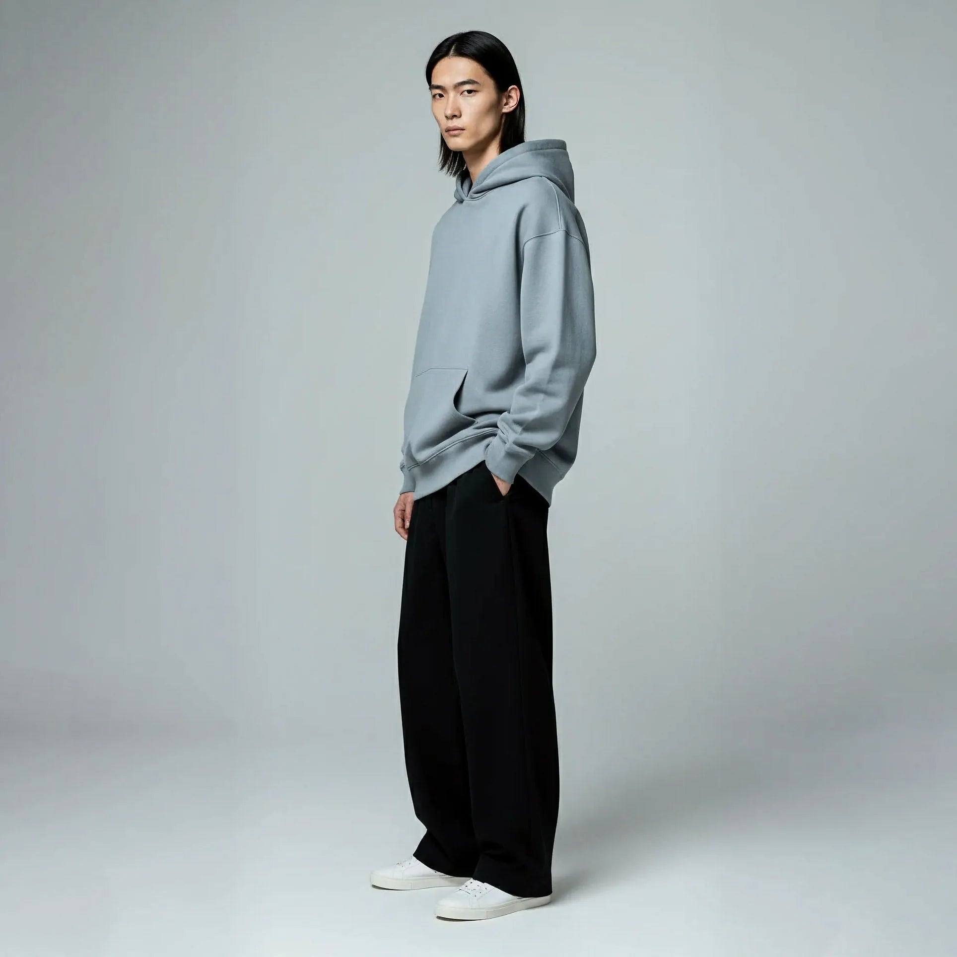 Pack of Drop Shoulder Hoodie- Slate-zoom-5