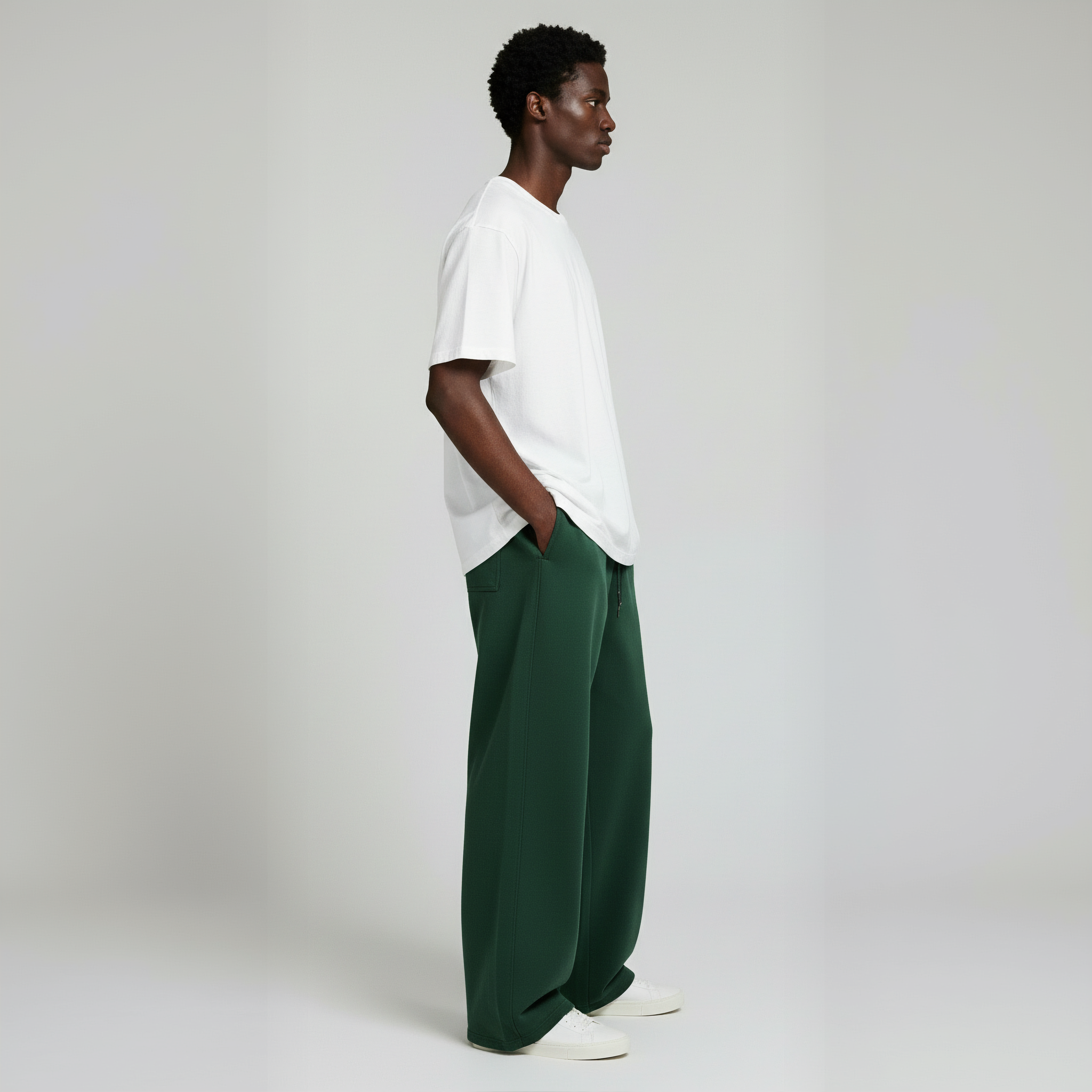 Baggy Trouser- Forest Green-zoom-4