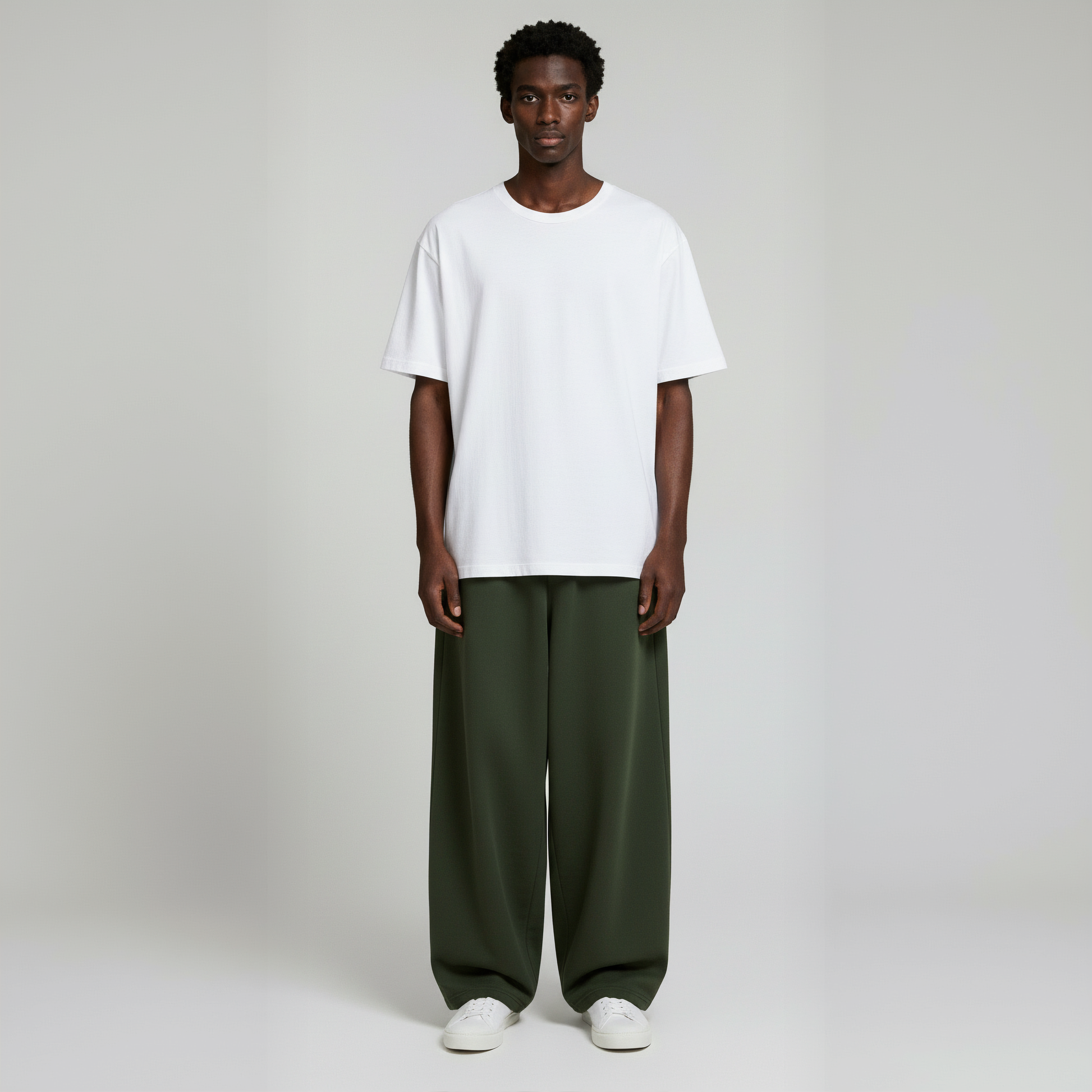 Pack of Baggy Trouser- Olive-2