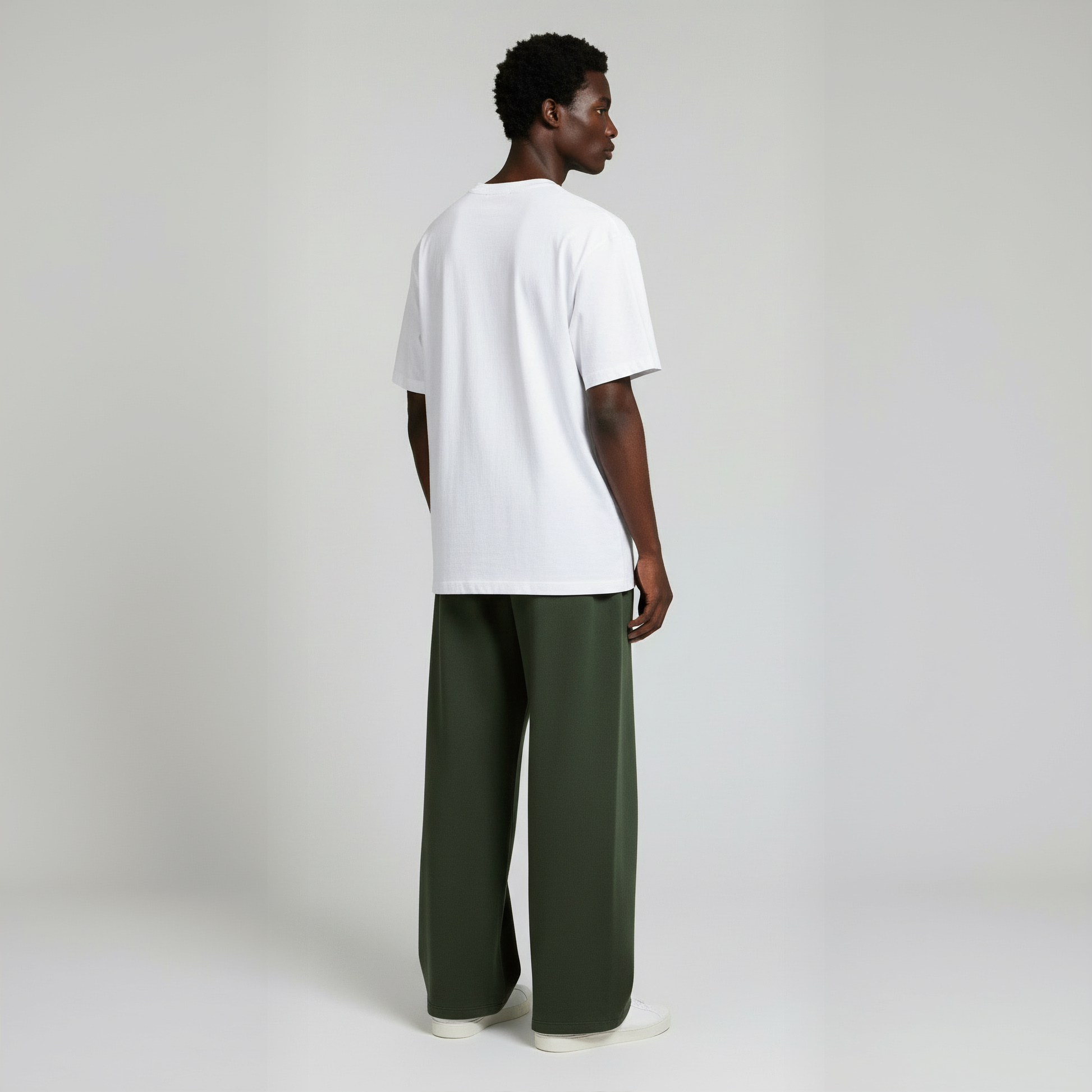 Pack of Baggy Trouser- Olive-5