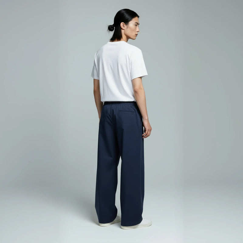Baggy Trouser- Navy-zoom-