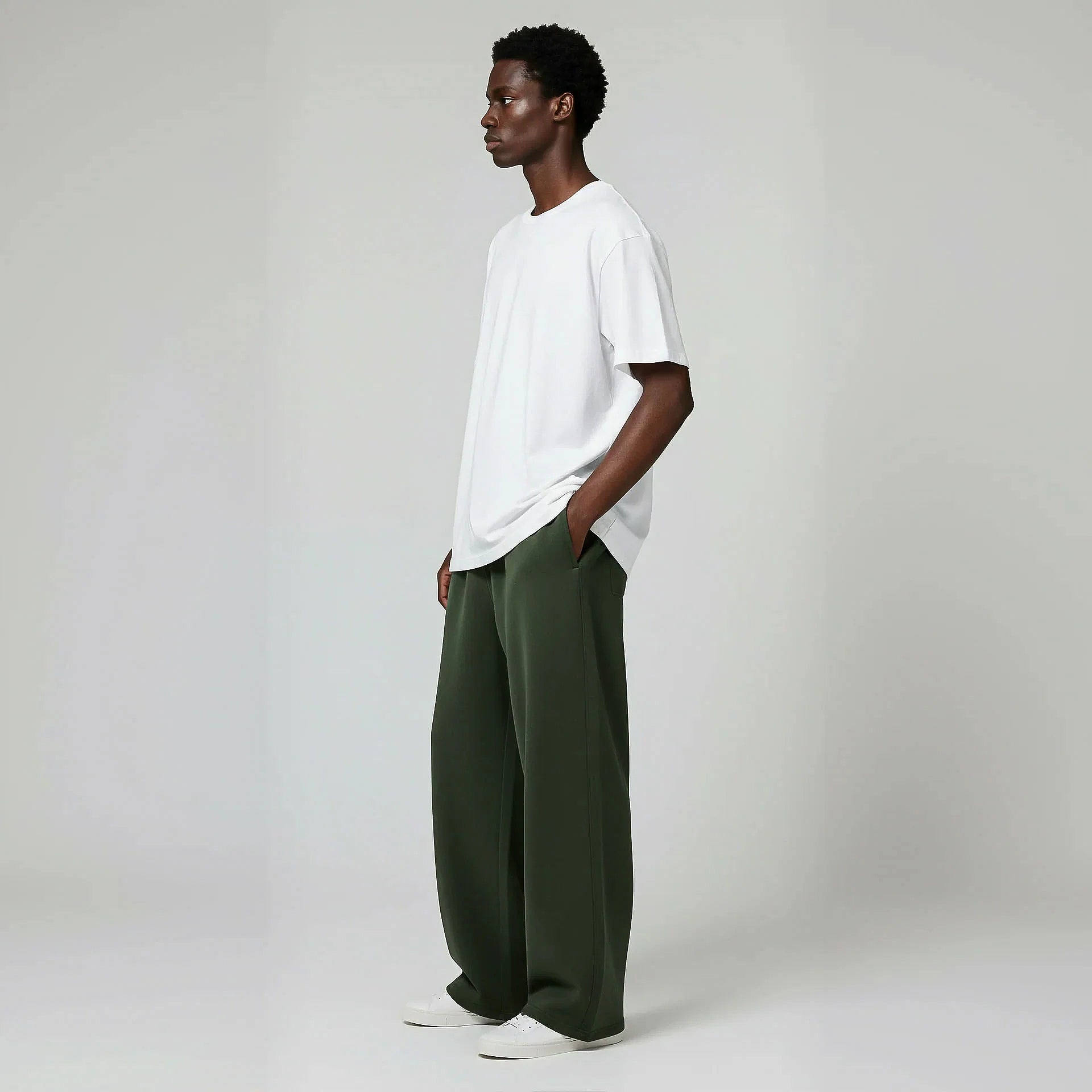 Pack of Baggy Trouser- Olive-zoom-4
