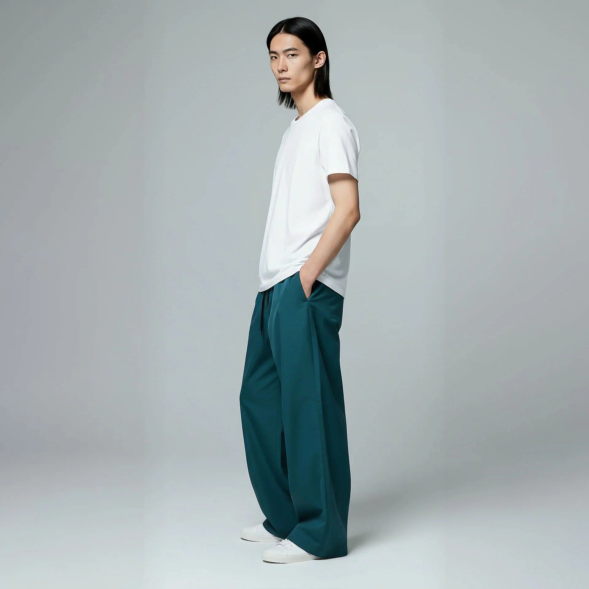 Baggy Sweatpants-Teal-3