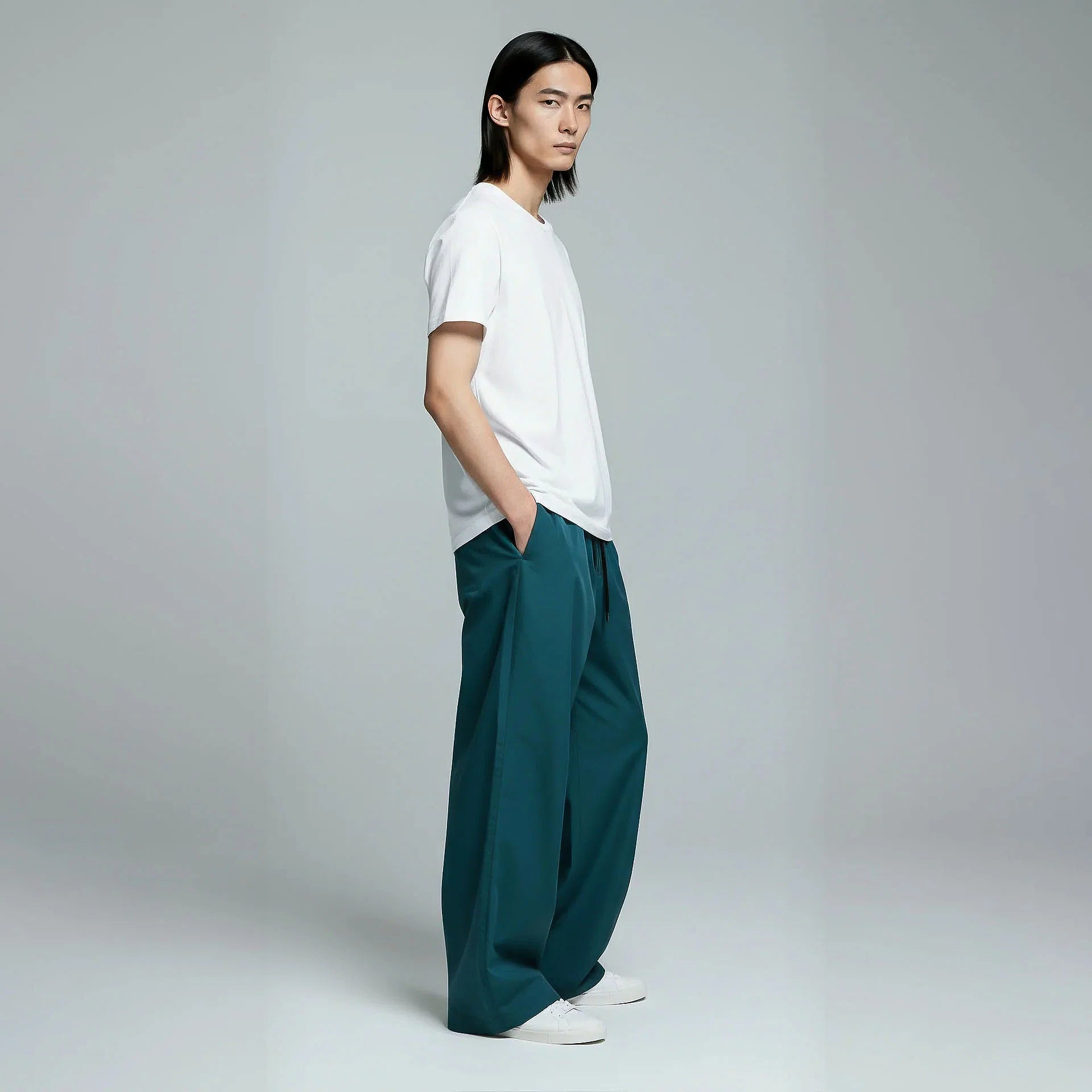 Baggy Sweatpants-Teal-4
