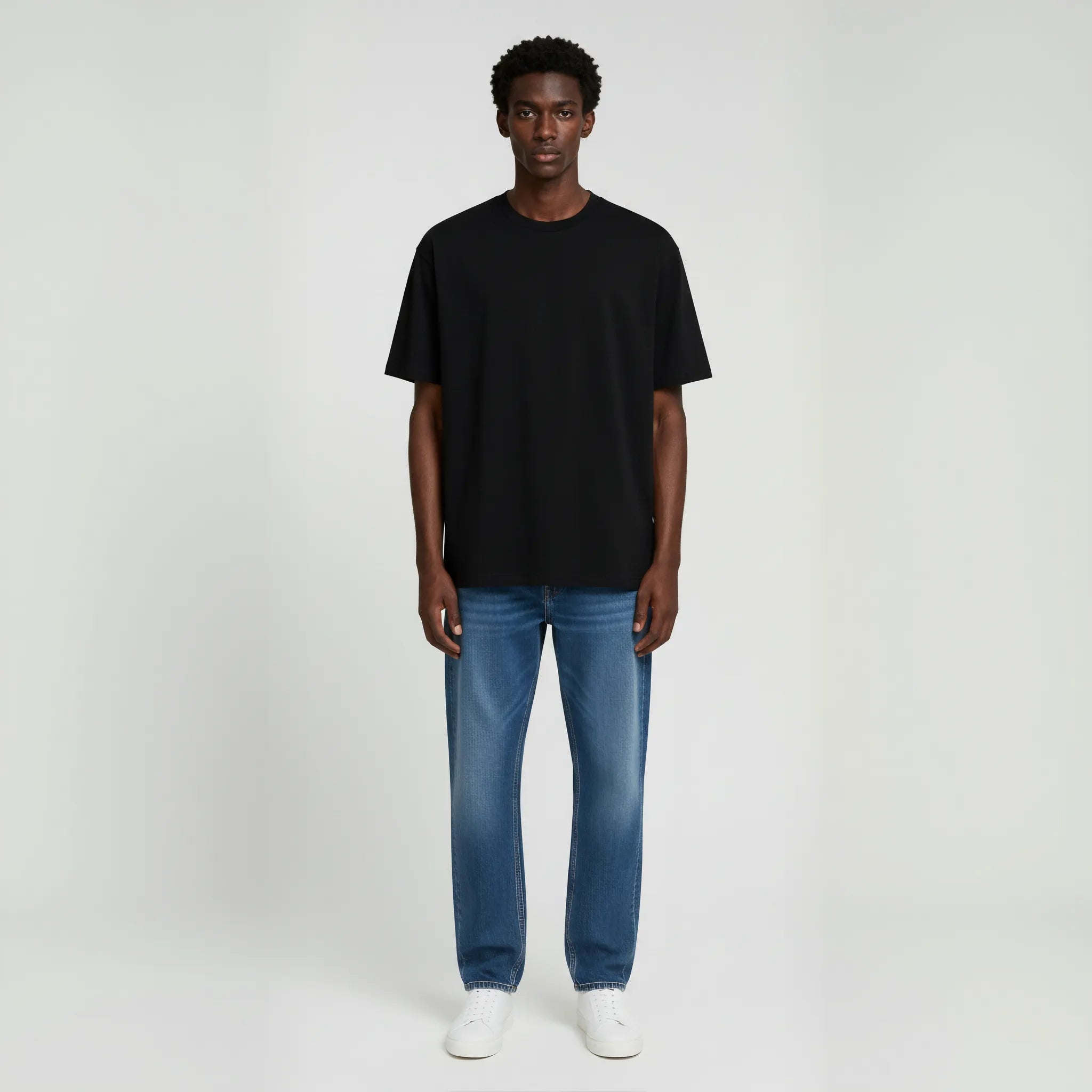 Drop Shoulder Tee shirt- Black