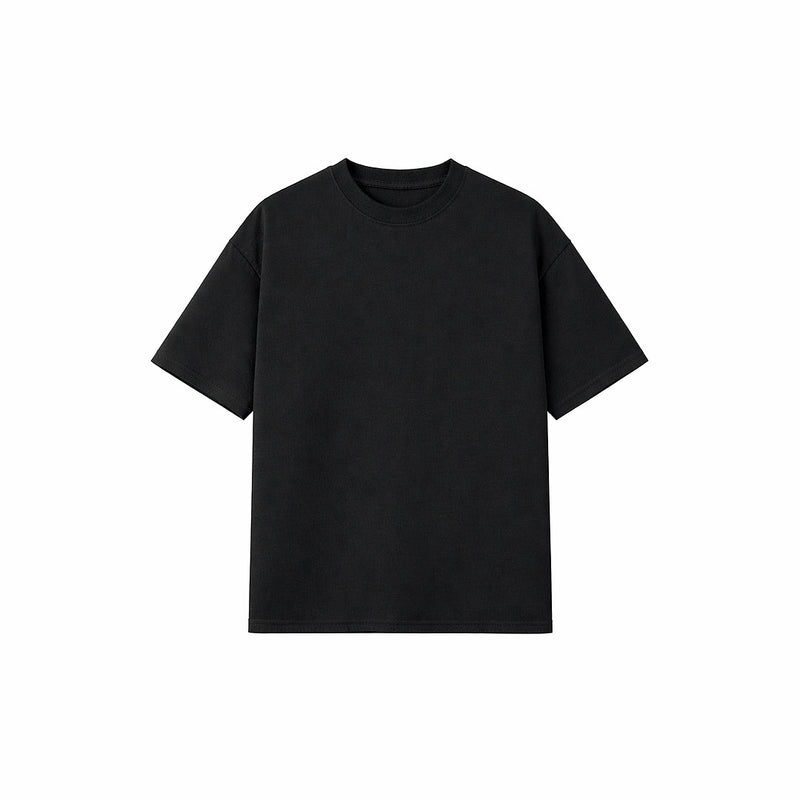 Drop Shoulder Tee Shirt- Navy-zoom-
