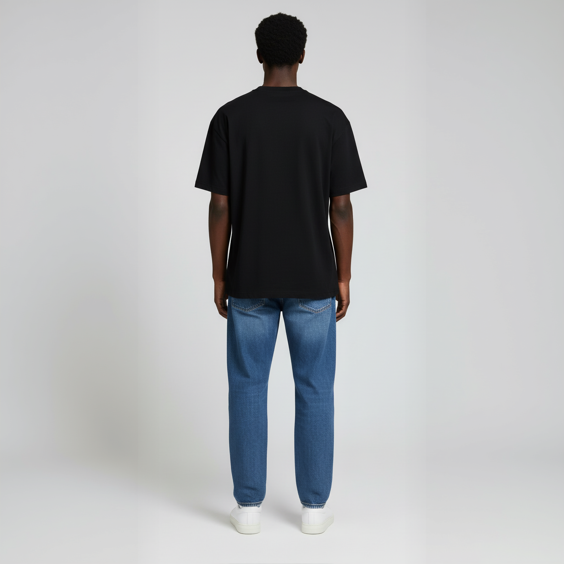 Drop Shoulder Tee shirt- Black-3