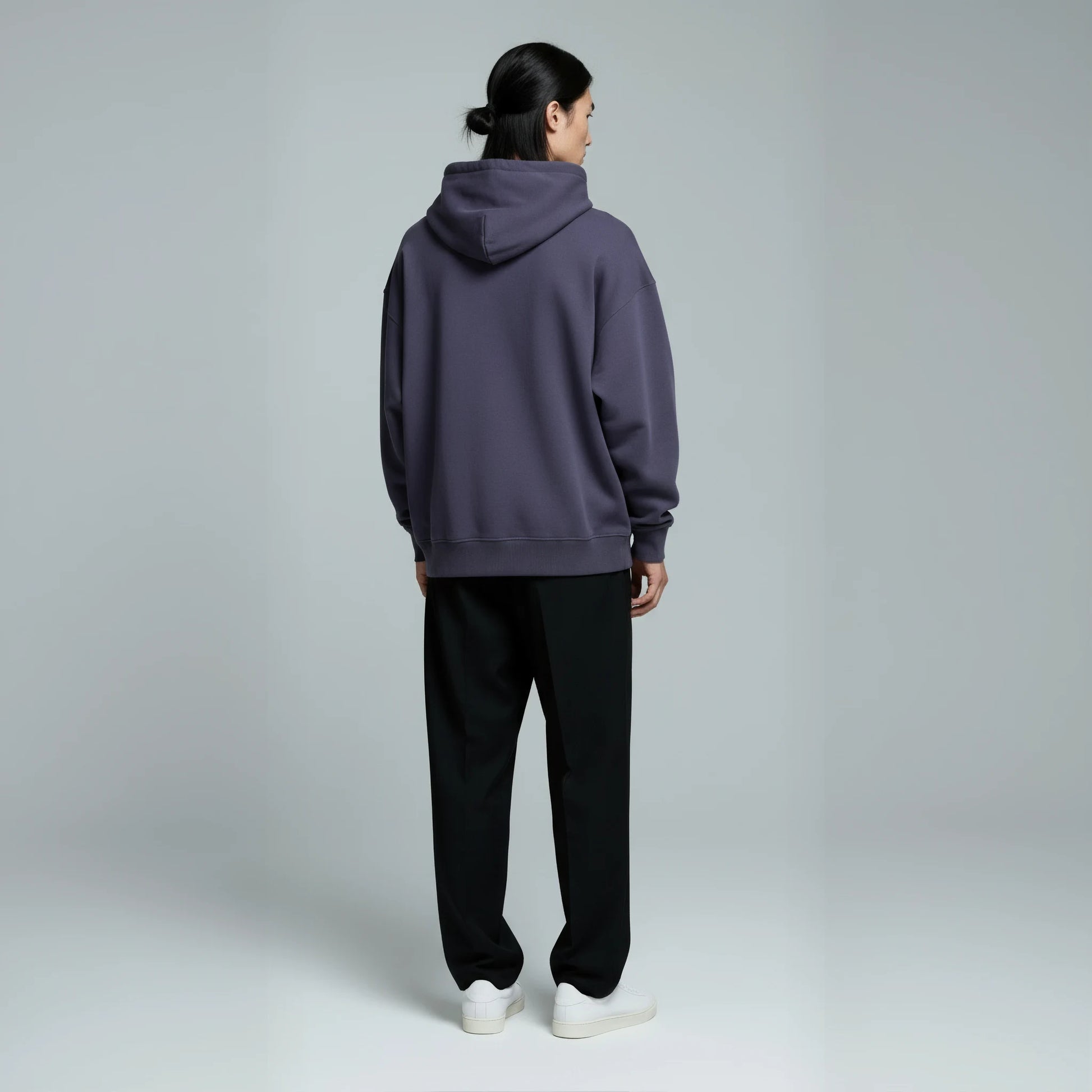 Drop Shoulder Hoodie- Blueberry-3