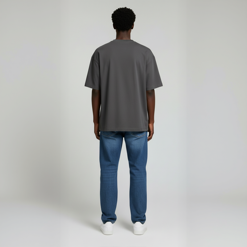 Pack of Drop Shoulder Tee shirt- Charcoal-zoom-