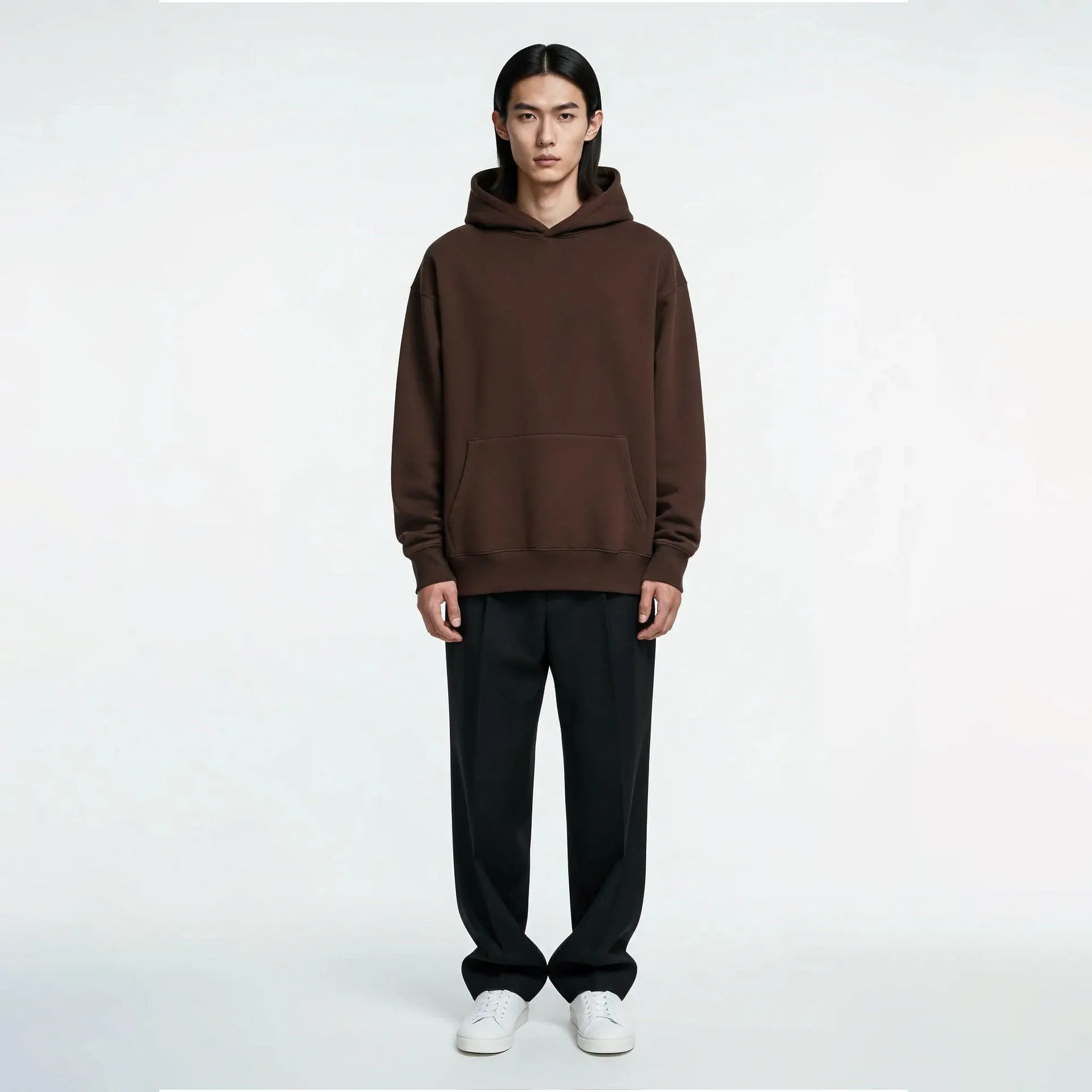 Pack of Drop Shoulder Hoodie- Dark Brown-2
