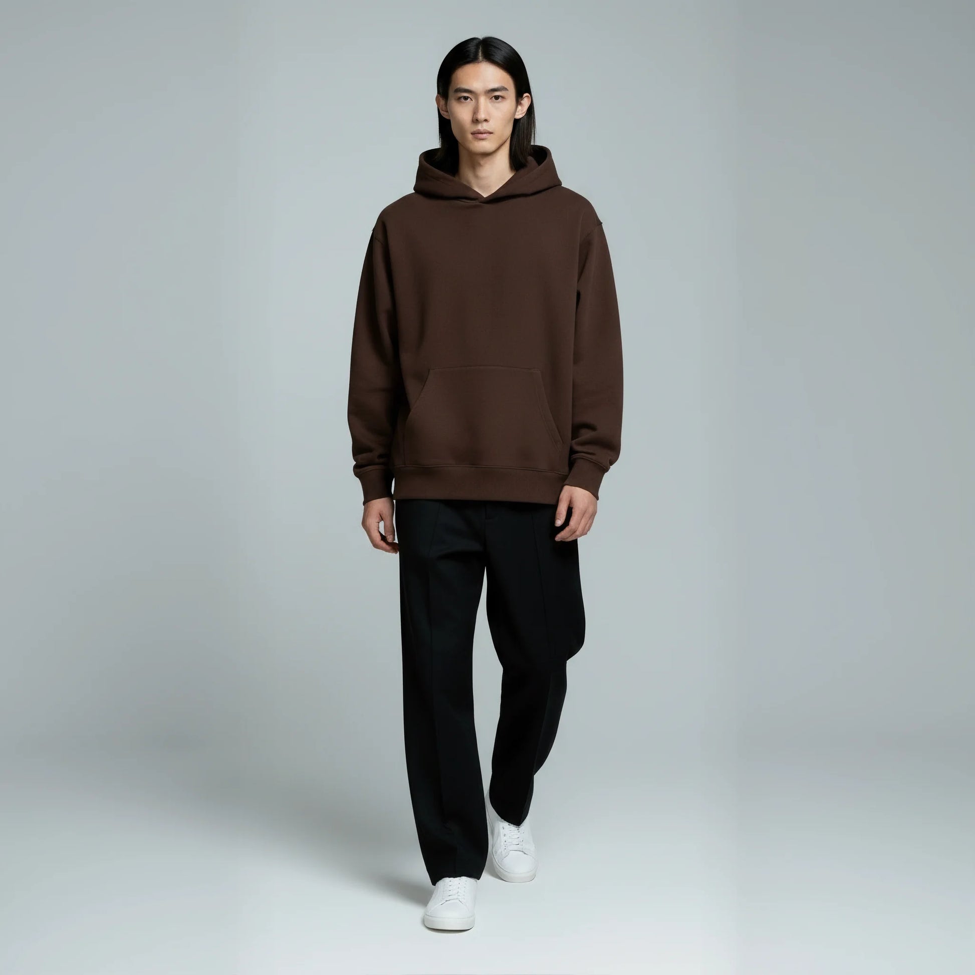 Pack of Drop Shoulder Hoodie- Dark Brown-6