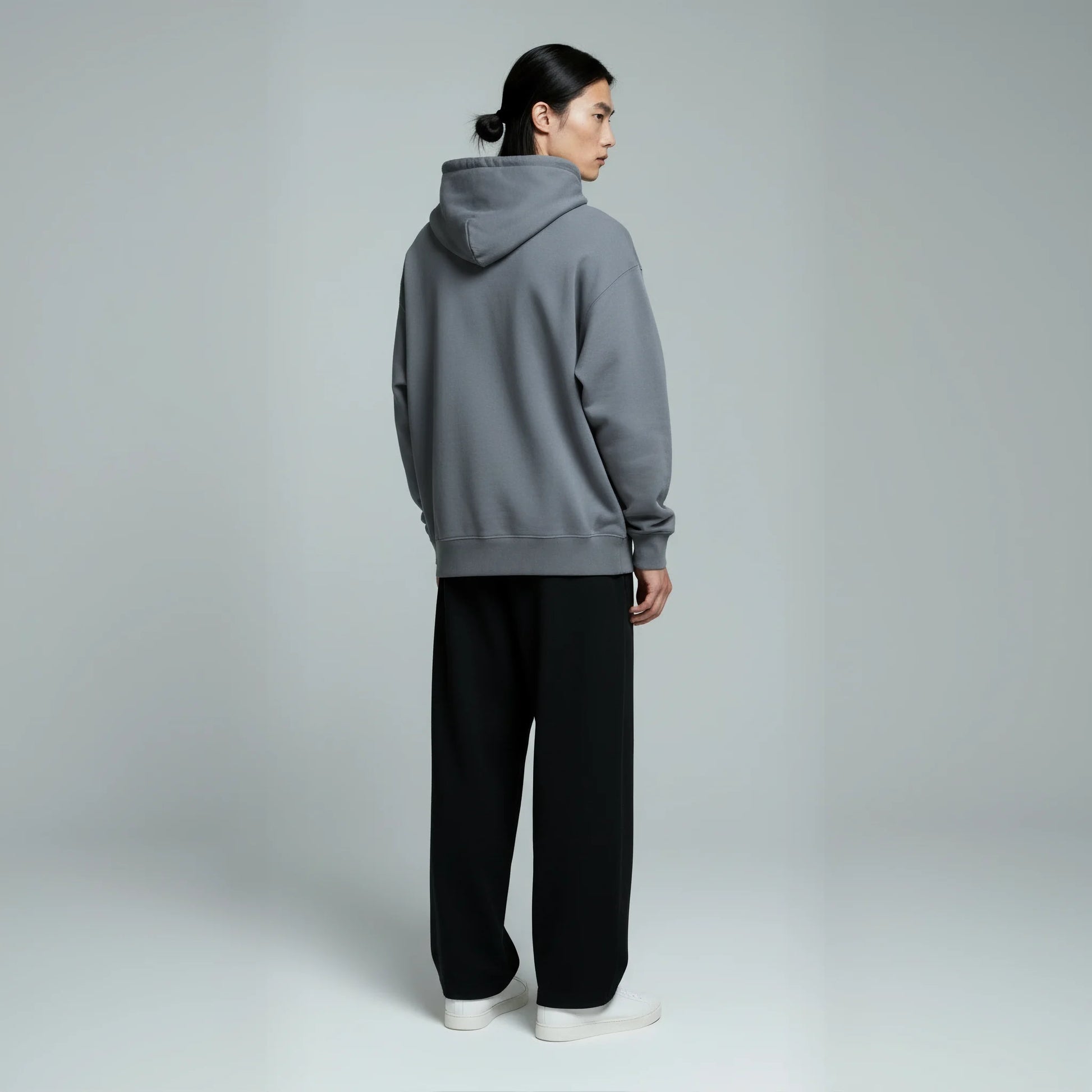 Drop Shoulder Hoodie- Deep Slate-3