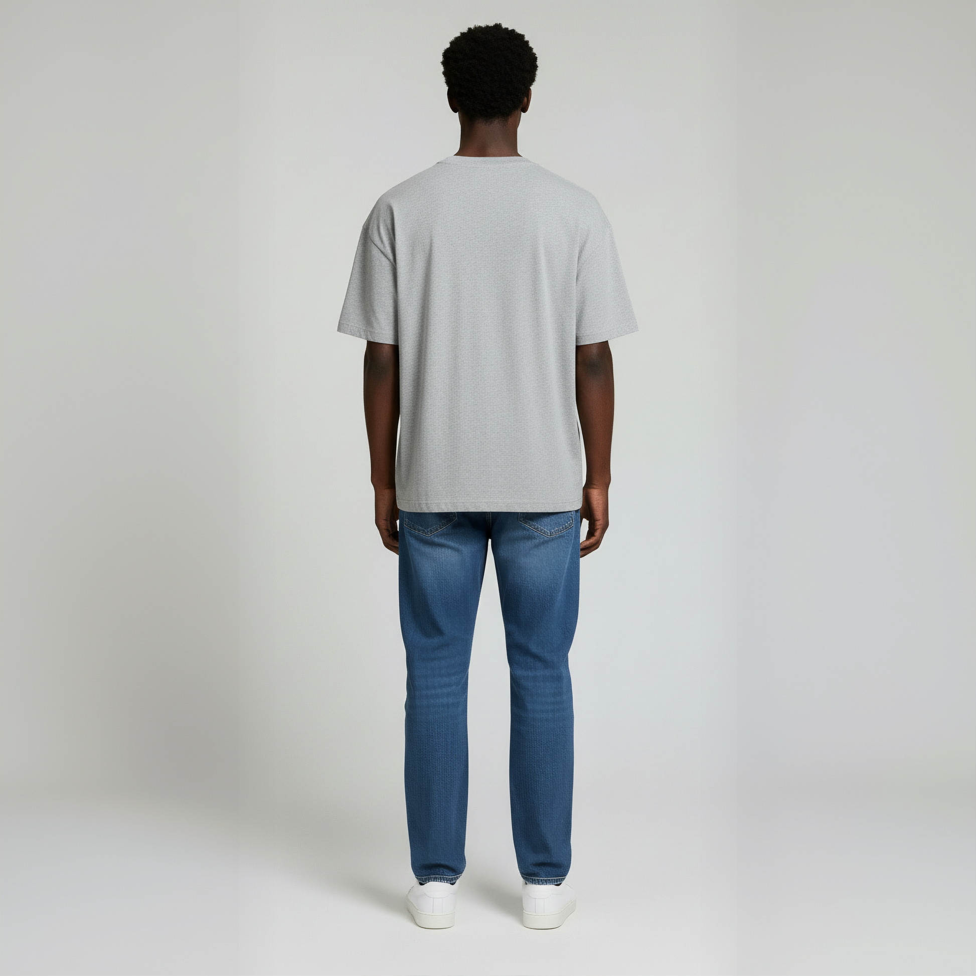 Drop Shoulder Tee shirt- Heather Grey-3