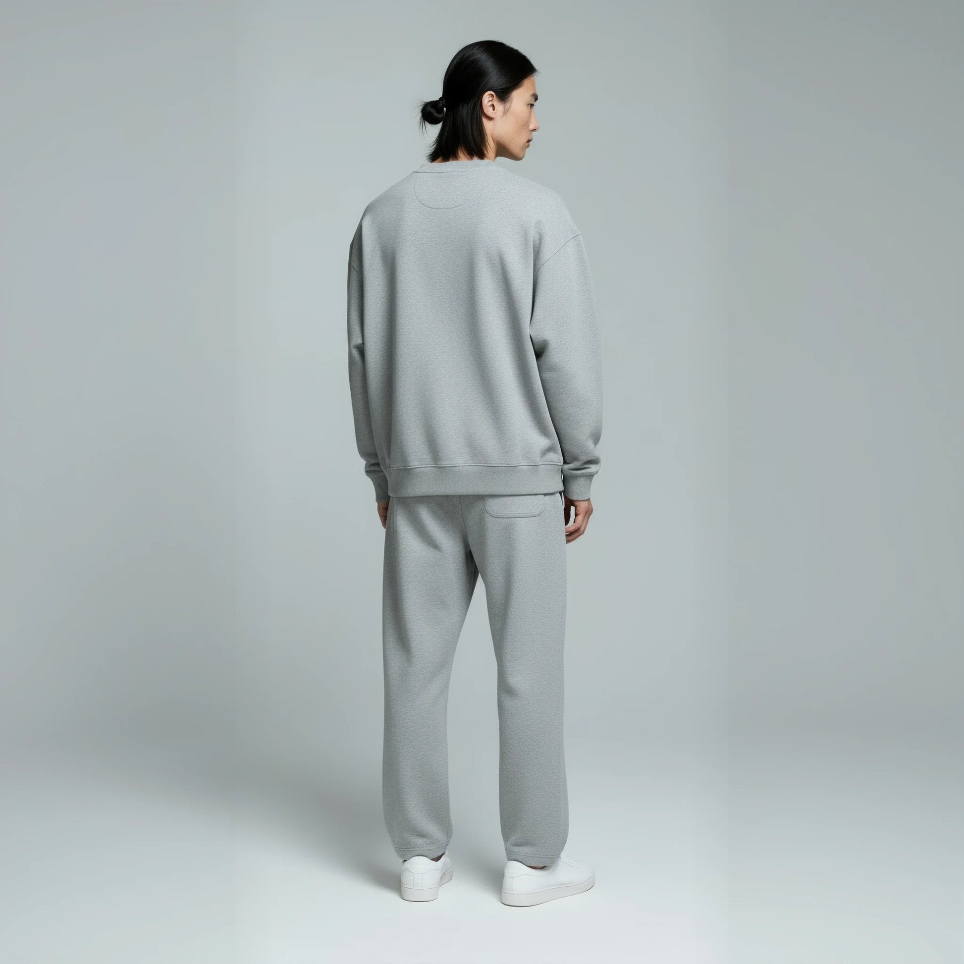 Pack of Drop Shoulder Crewneck- Heather Grey-3