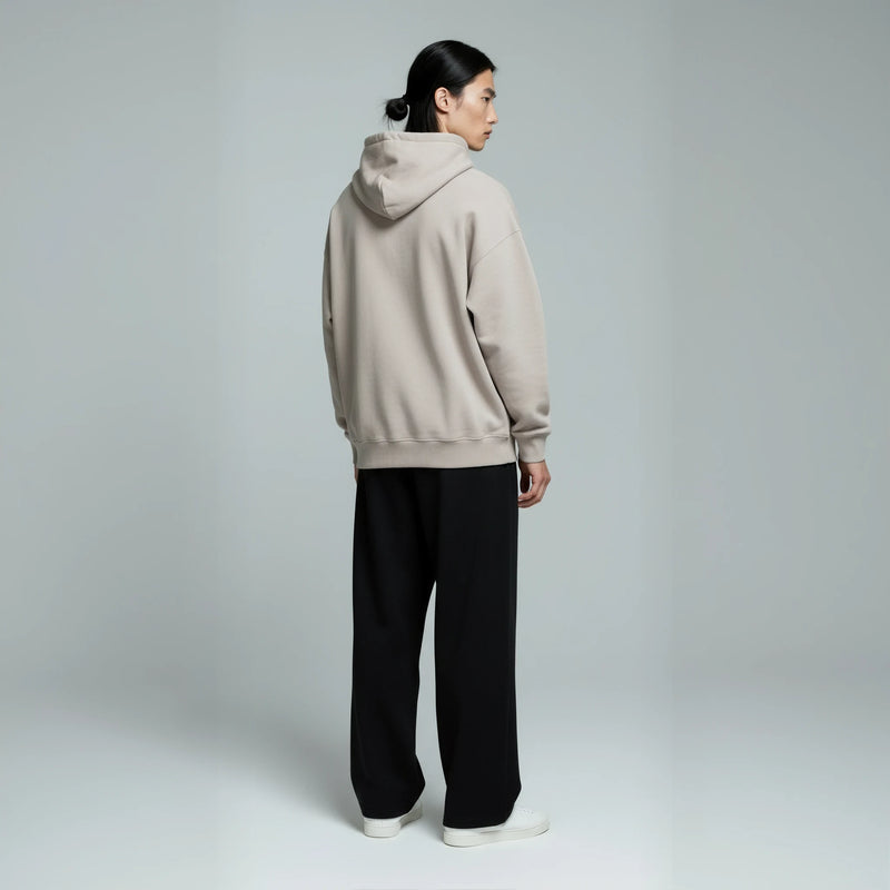Pack of Drop Shoulder Hoodie- Ivory-zoom-