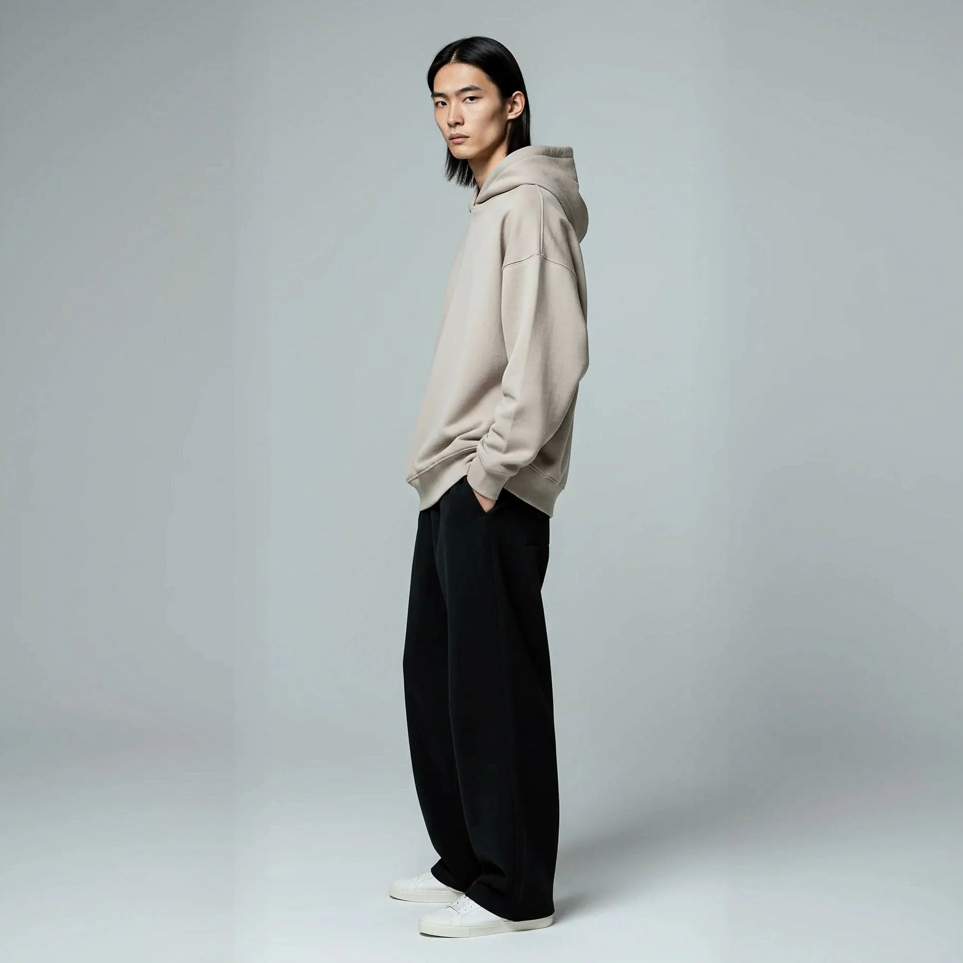 Pack of Drop Shoulder Hoodie- Ivory-zoom-4