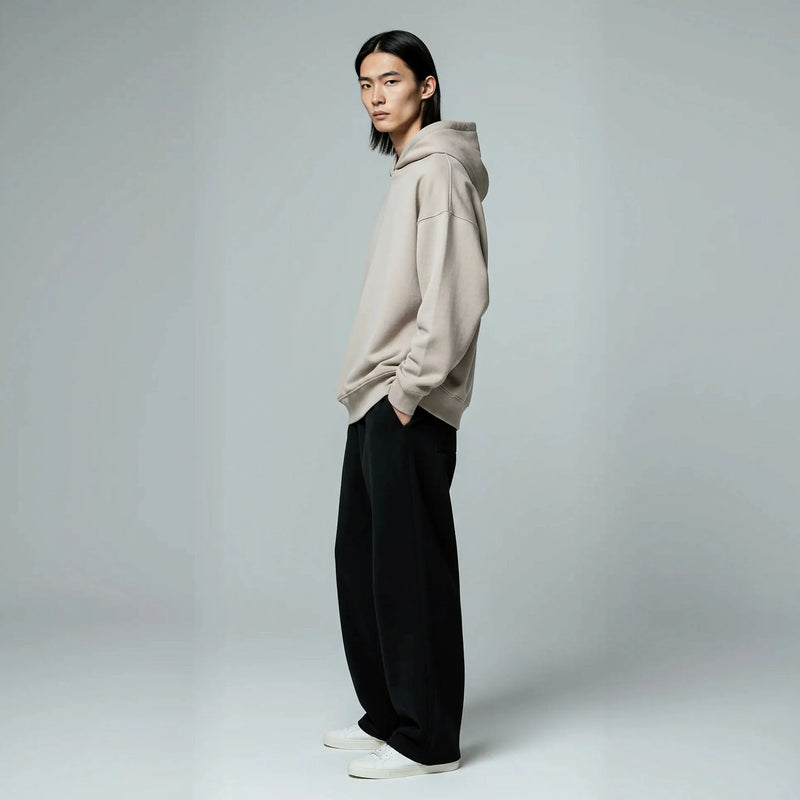 Pack of Drop Shoulder Hoodie- Ivory-zoom-