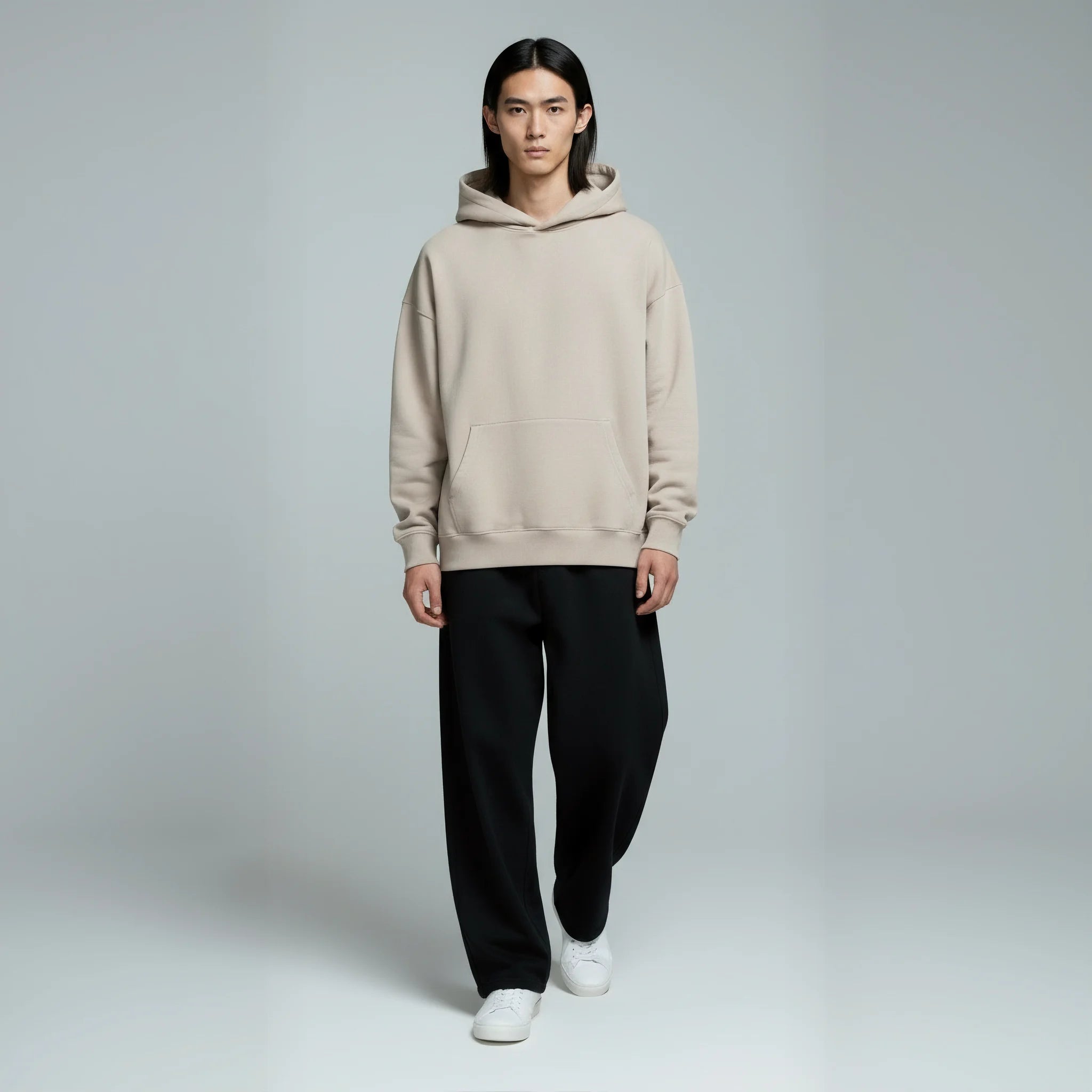 Pack of Drop Shoulder Hoodie- Ivory-zoom-6