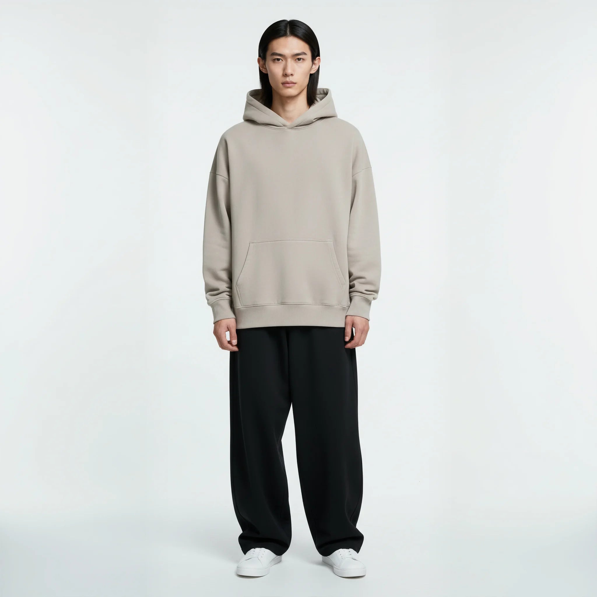 Pack of Drop Shoulder Hoodie- Ivory-zoom-2