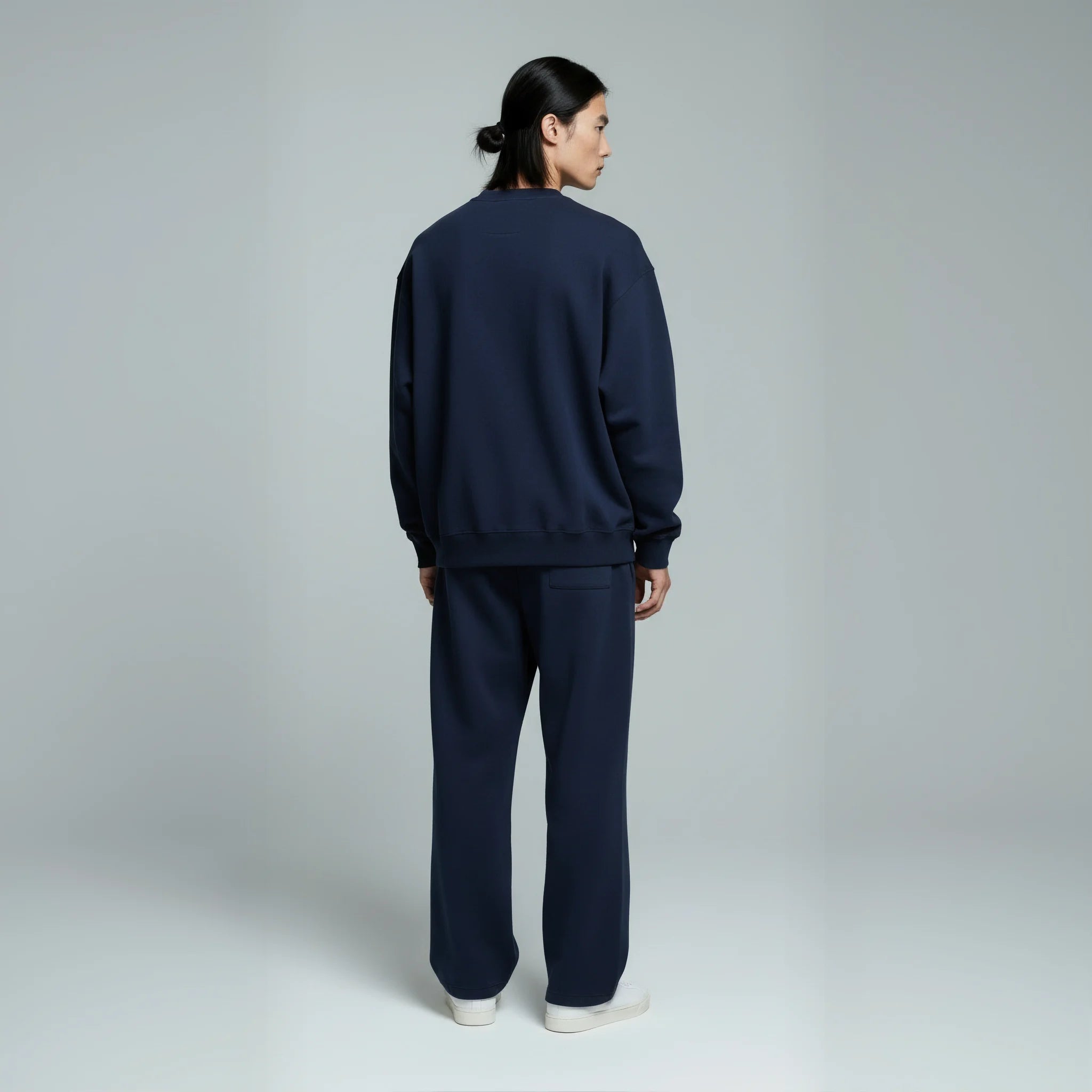 Drop Shoulder Crewneck- Navy-zoom-5