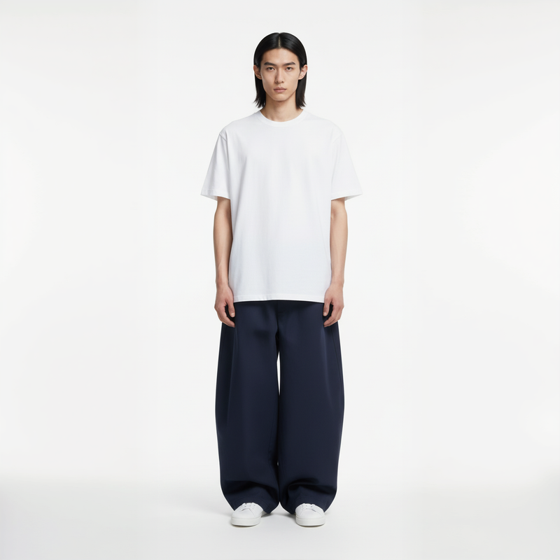 Baggy Trouser- Navy-zoom-