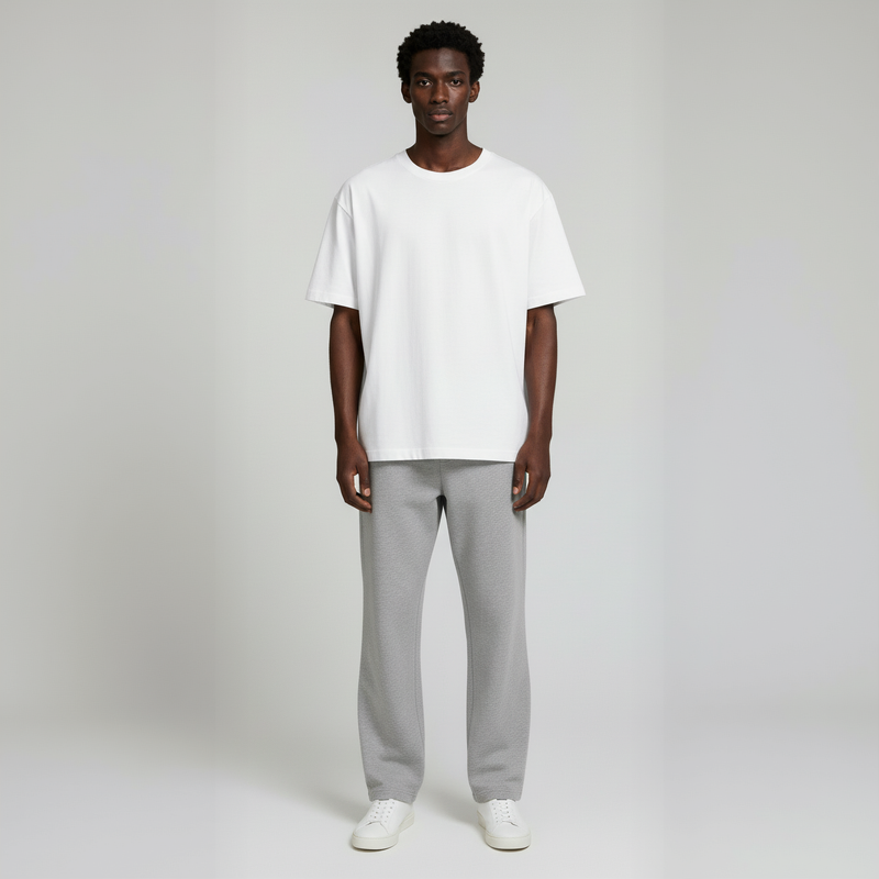 Pack of Open Bottom Sweatpants- Heather Grey-zoom-