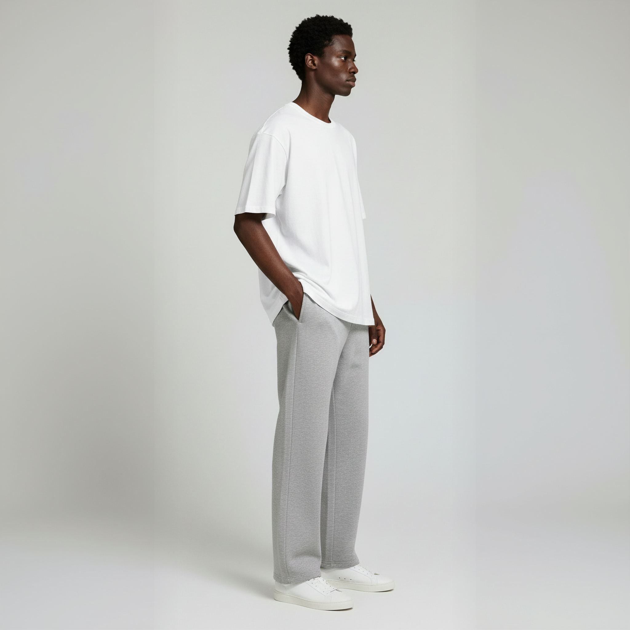 Pack of Open Bottom Sweatpants- Heather Grey-zoom-5