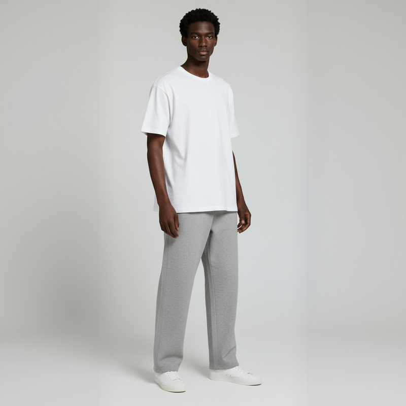 Pack of Open Bottom Sweatpants- Heather Grey-zoom-