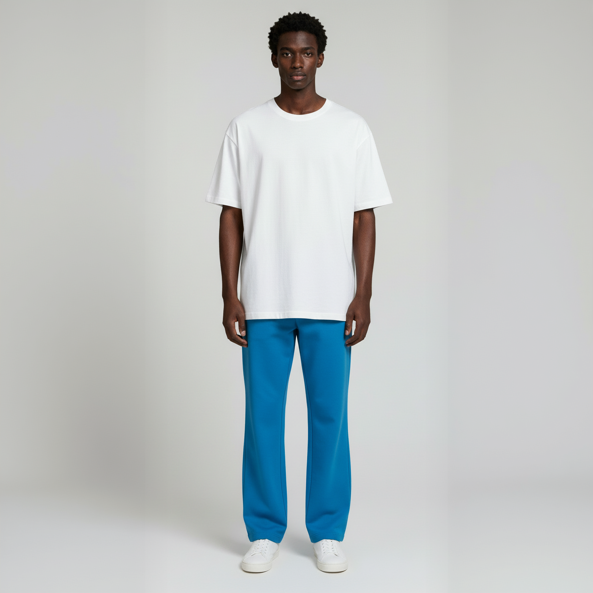 Open Bottom Sweatpants- Aqua-zoom-2
