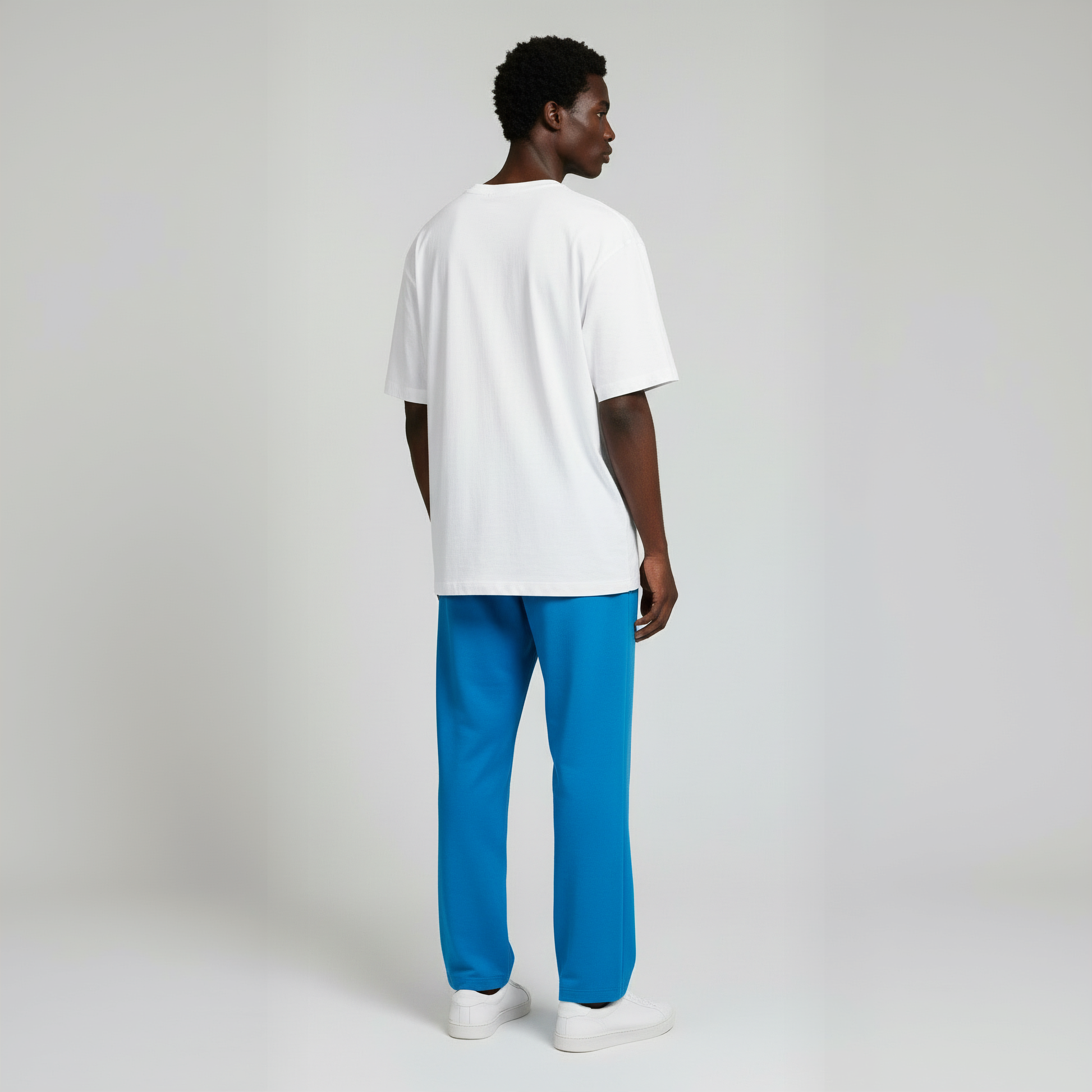 Open Bottom Sweatpants- Aqua-4