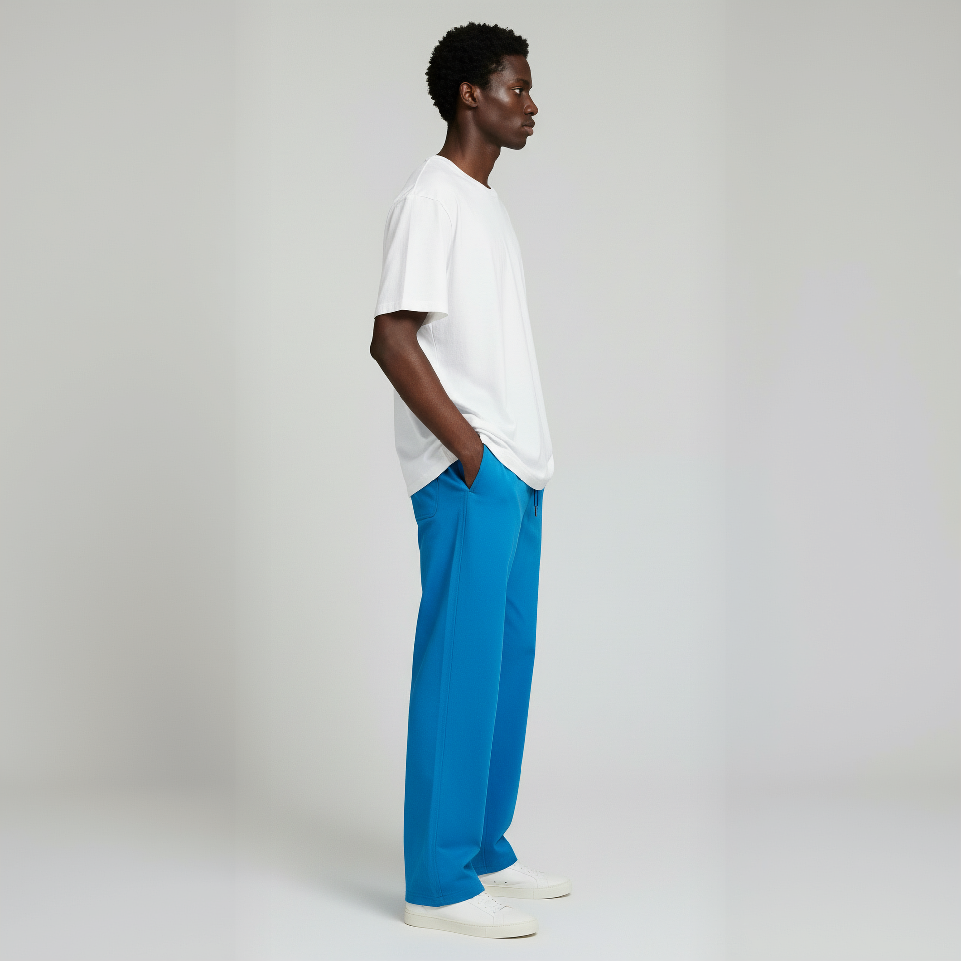 Open Bottom Sweatpants- Aqua-6