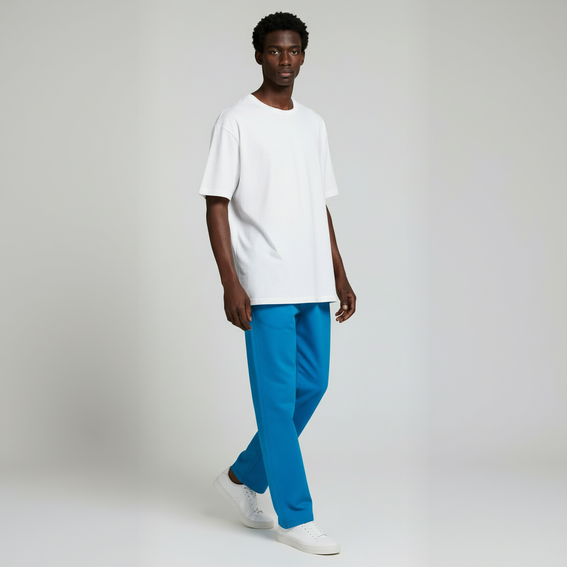 Open Bottom Sweatpants- Aqua-3