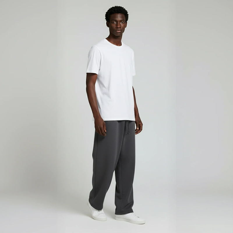 Open Bottom Sweatpant- Charcoal-zoom-