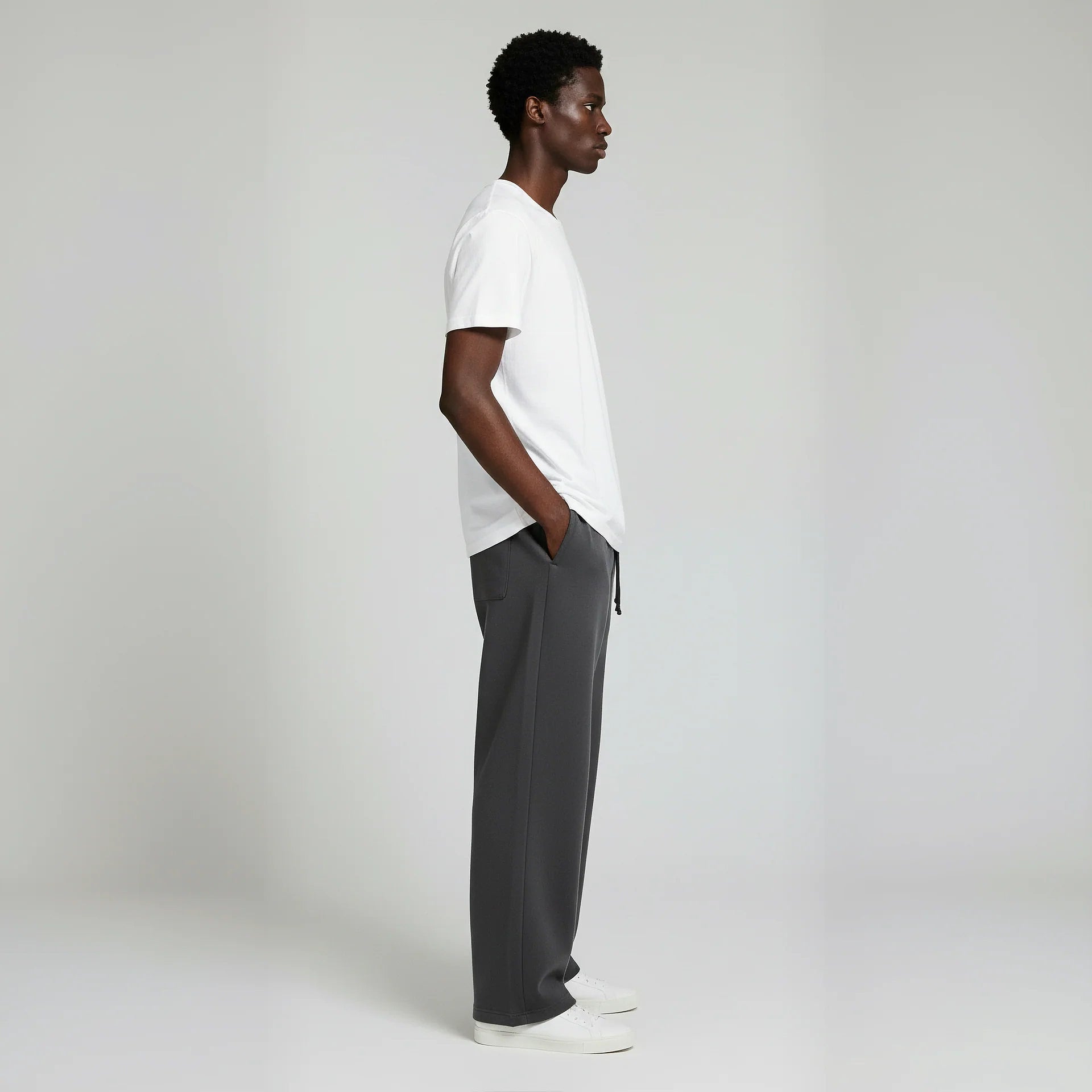 Open Bottom Sweatpant- Charcoal-zoom-5