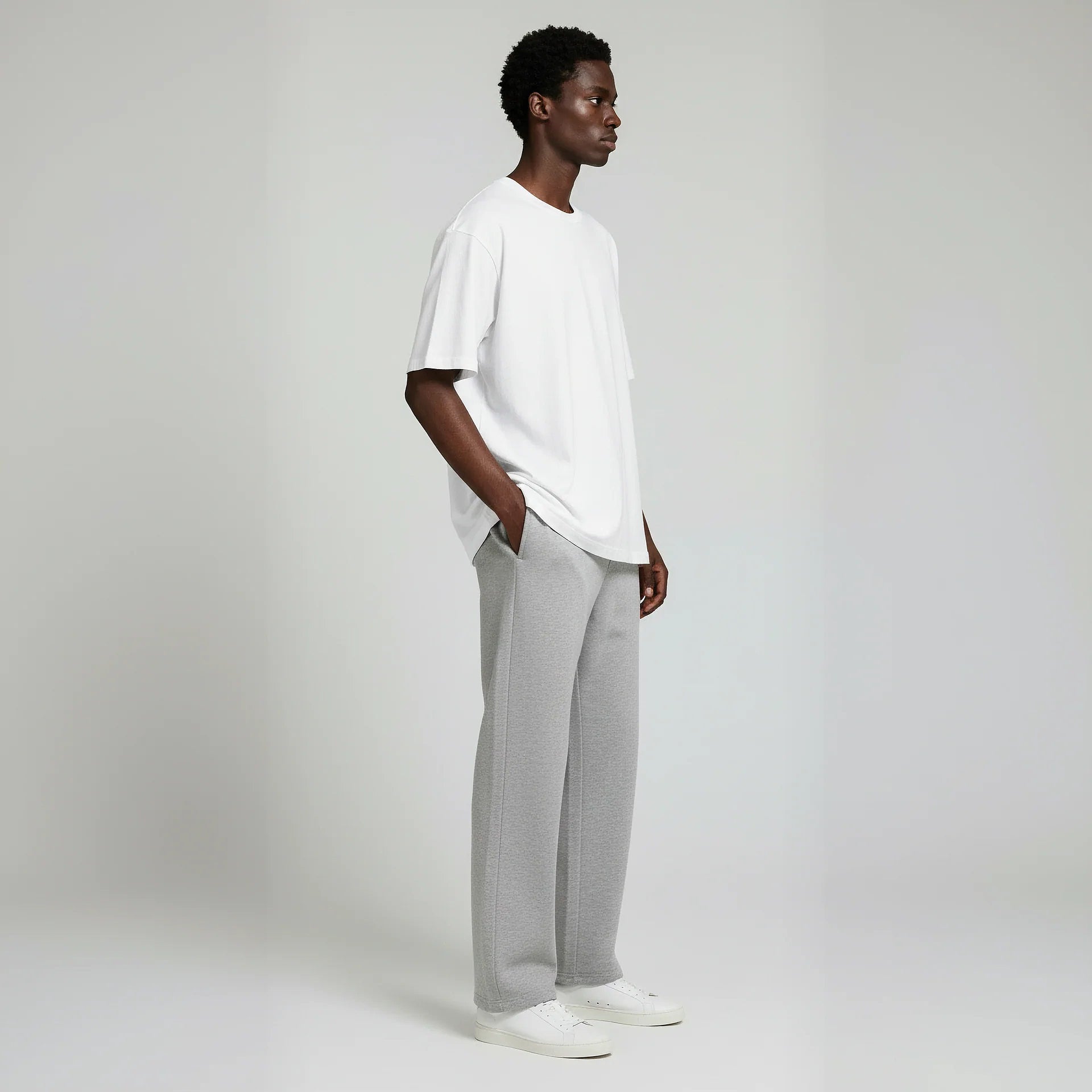 Open Bottom Sweatpants- Heather Grey-5