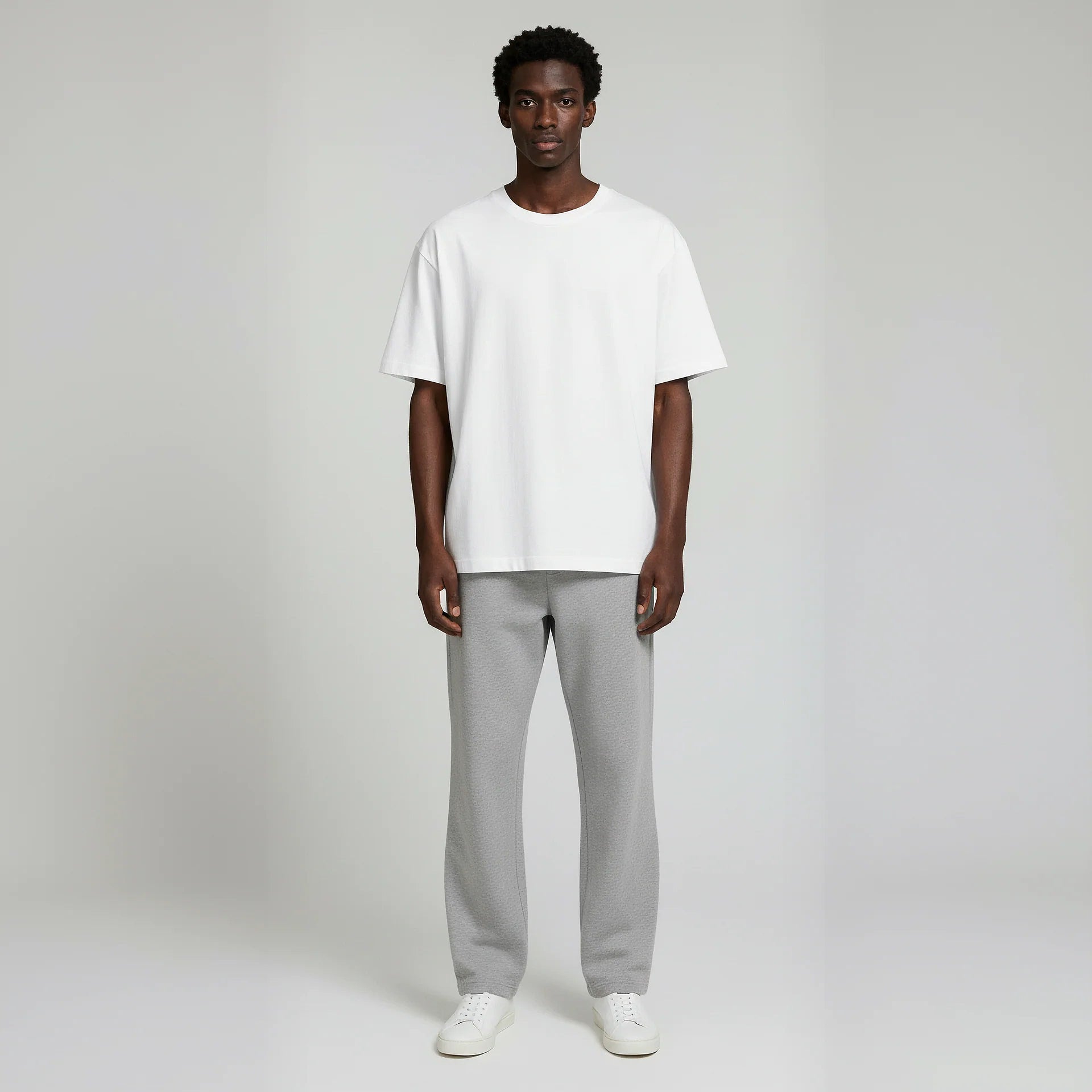 Open Bottom Sweatpants- Heather Grey-zoom-2