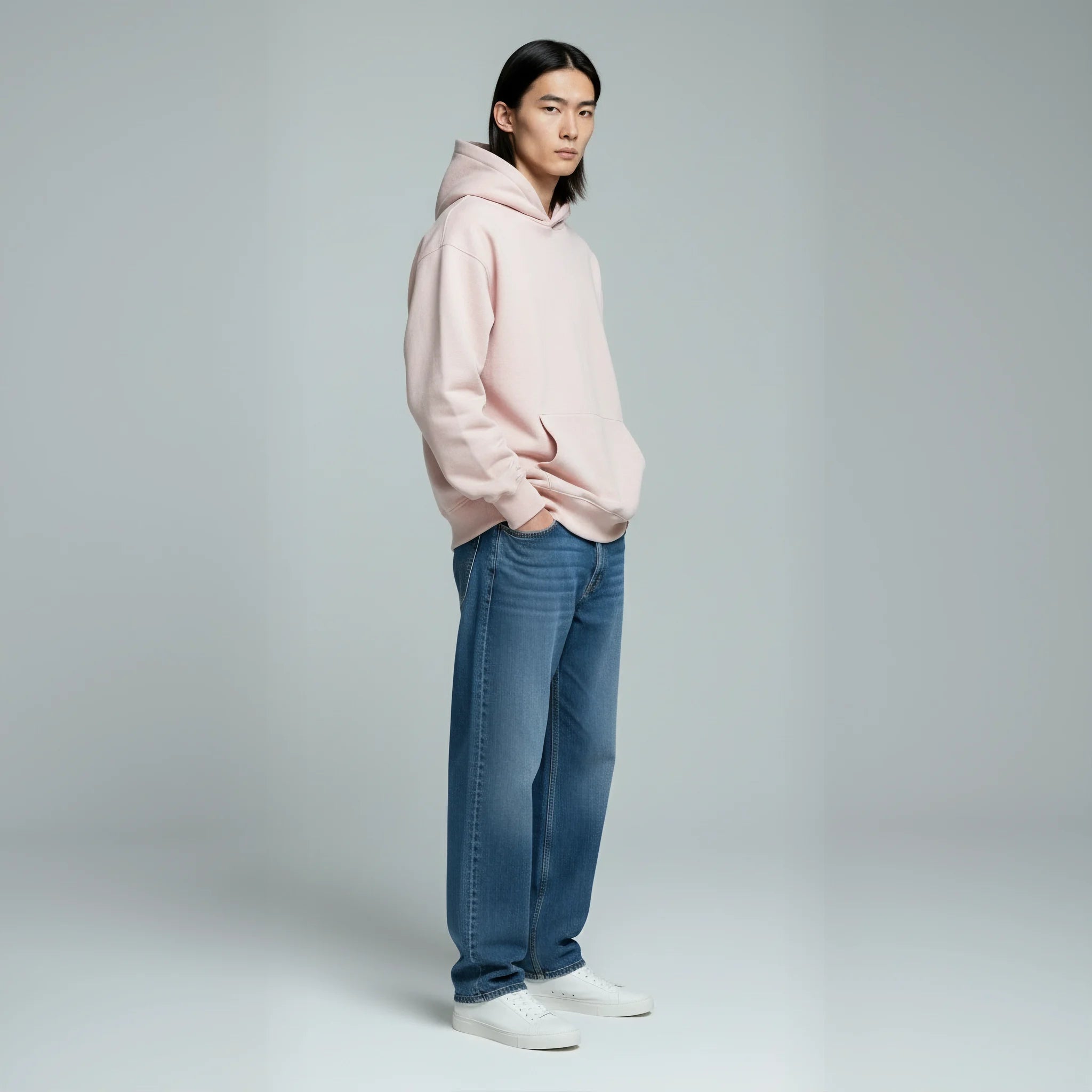 Drop Shoulder Hoodie- Petal-zoom-5