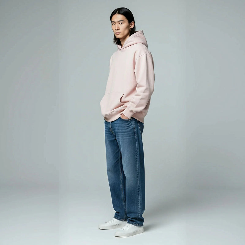 Drop Shoulder Hoodie- Petal-zoom-