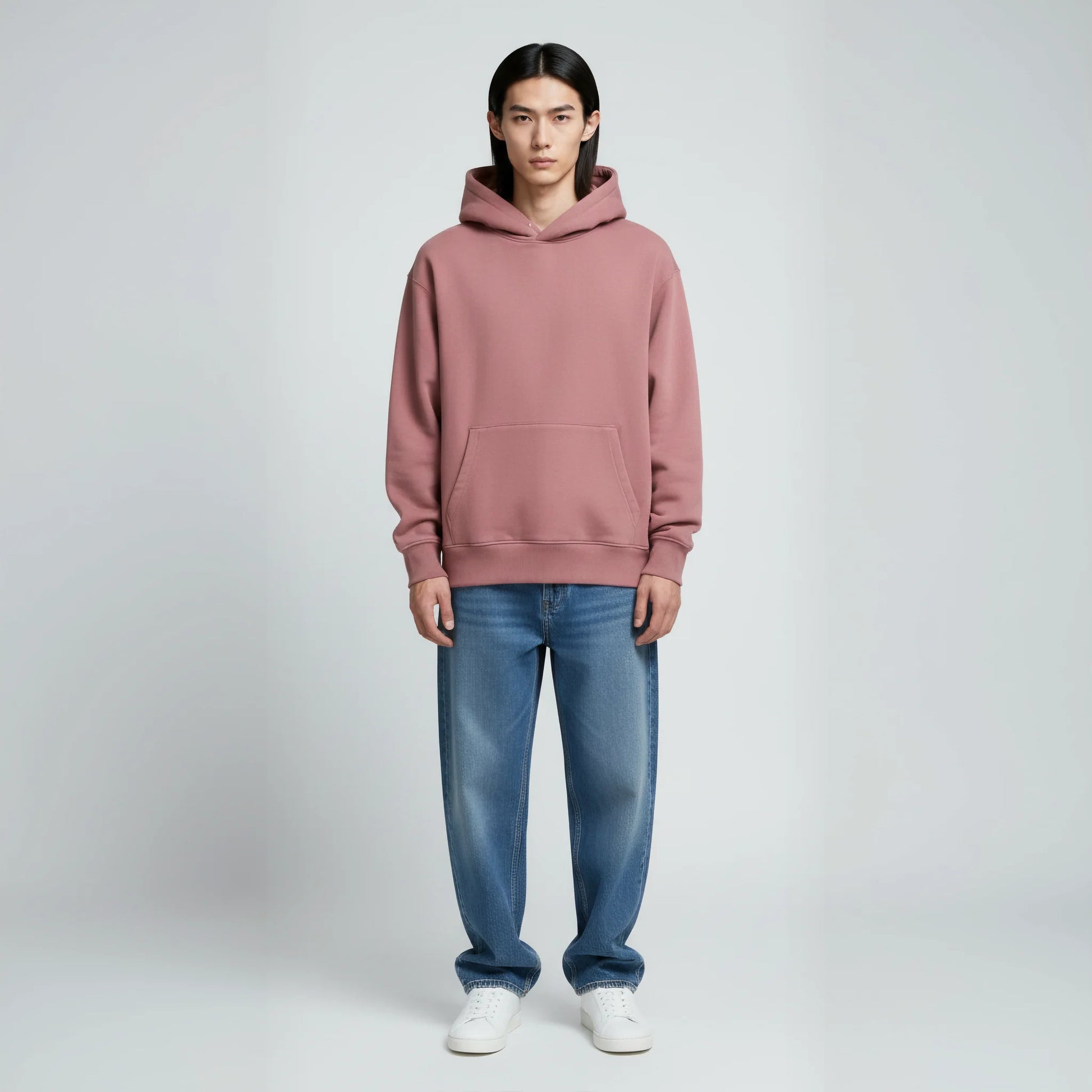 Pack of Drop Shoulder Hoodie- Rosewood-2