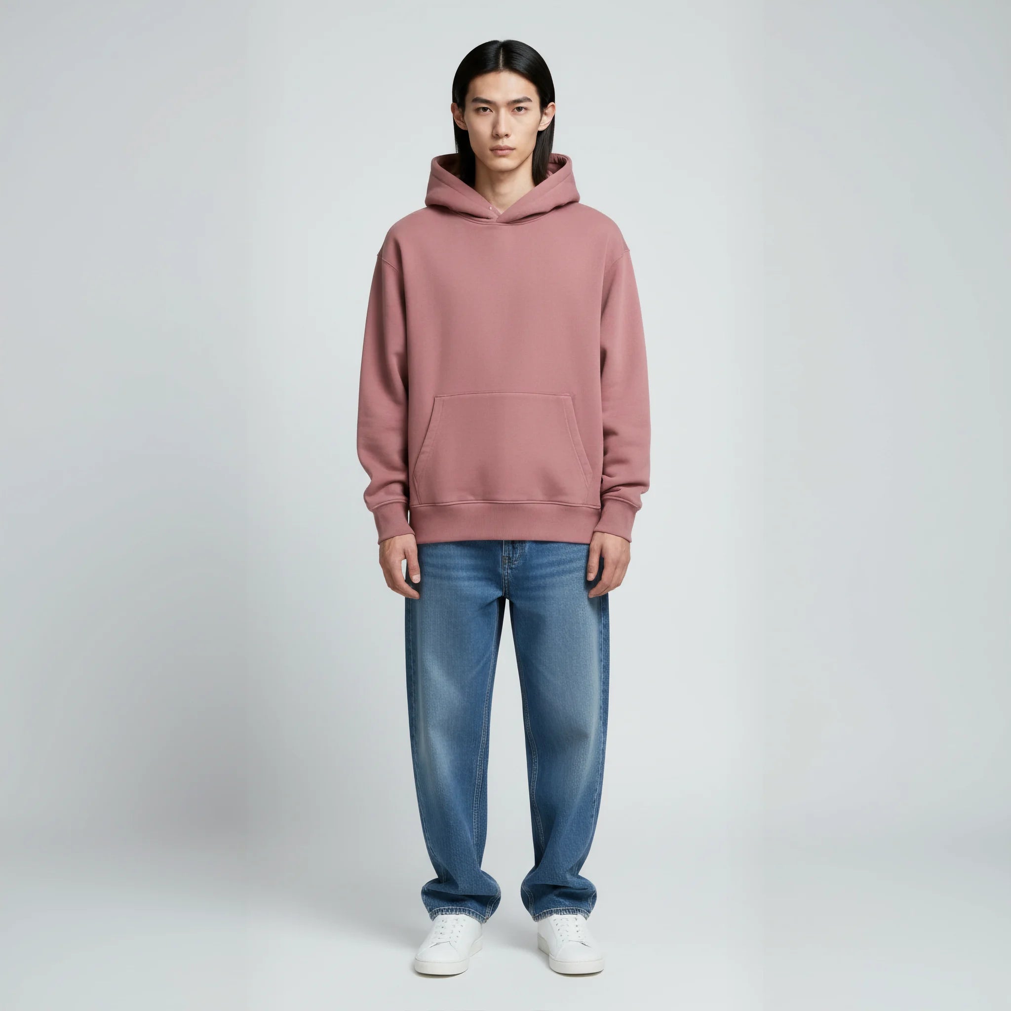 Pack of Drop Shoulder Hoodie- Rosewood-zoom-2