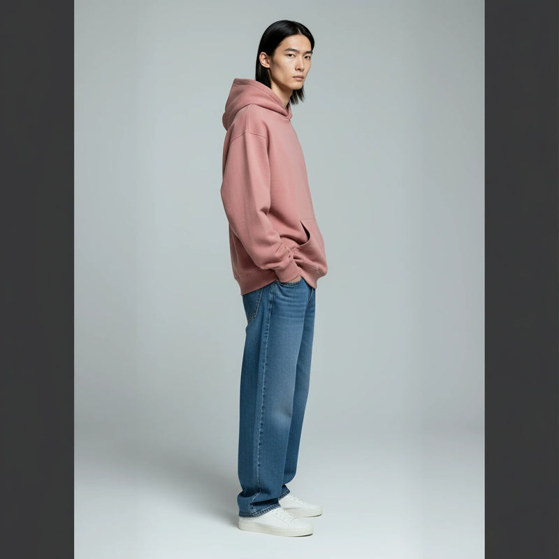 Pack of Drop Shoulder Hoodie- Rosewood-zoom-