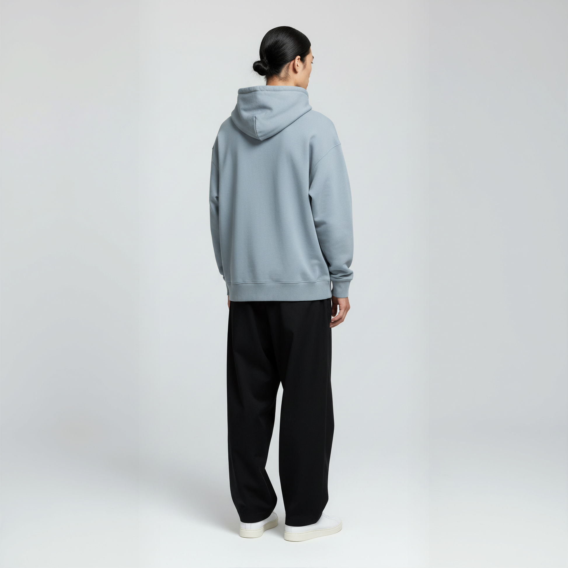 Drop Shoulder Hoodie- Slate-3